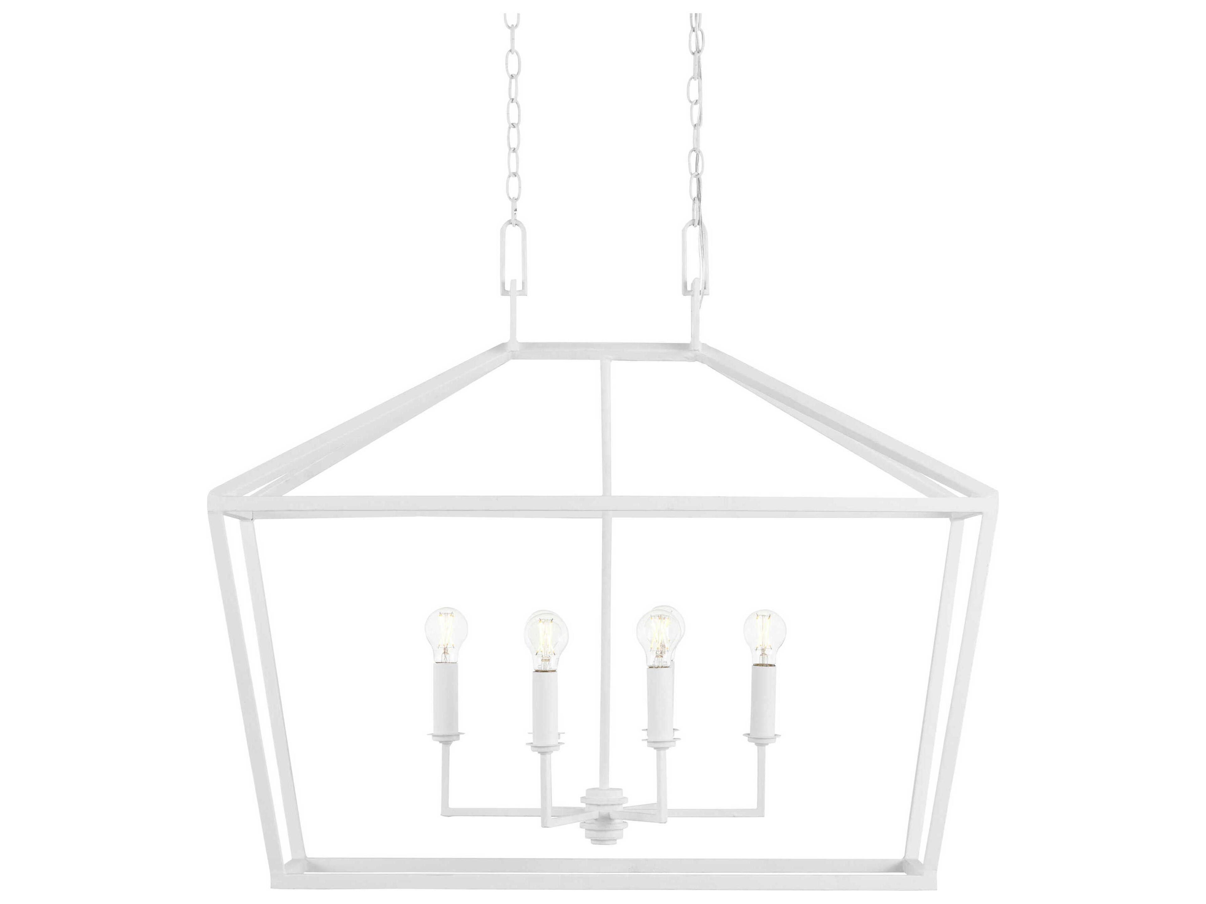 Denison 6-Light Gesso White Lantern Island Pendant