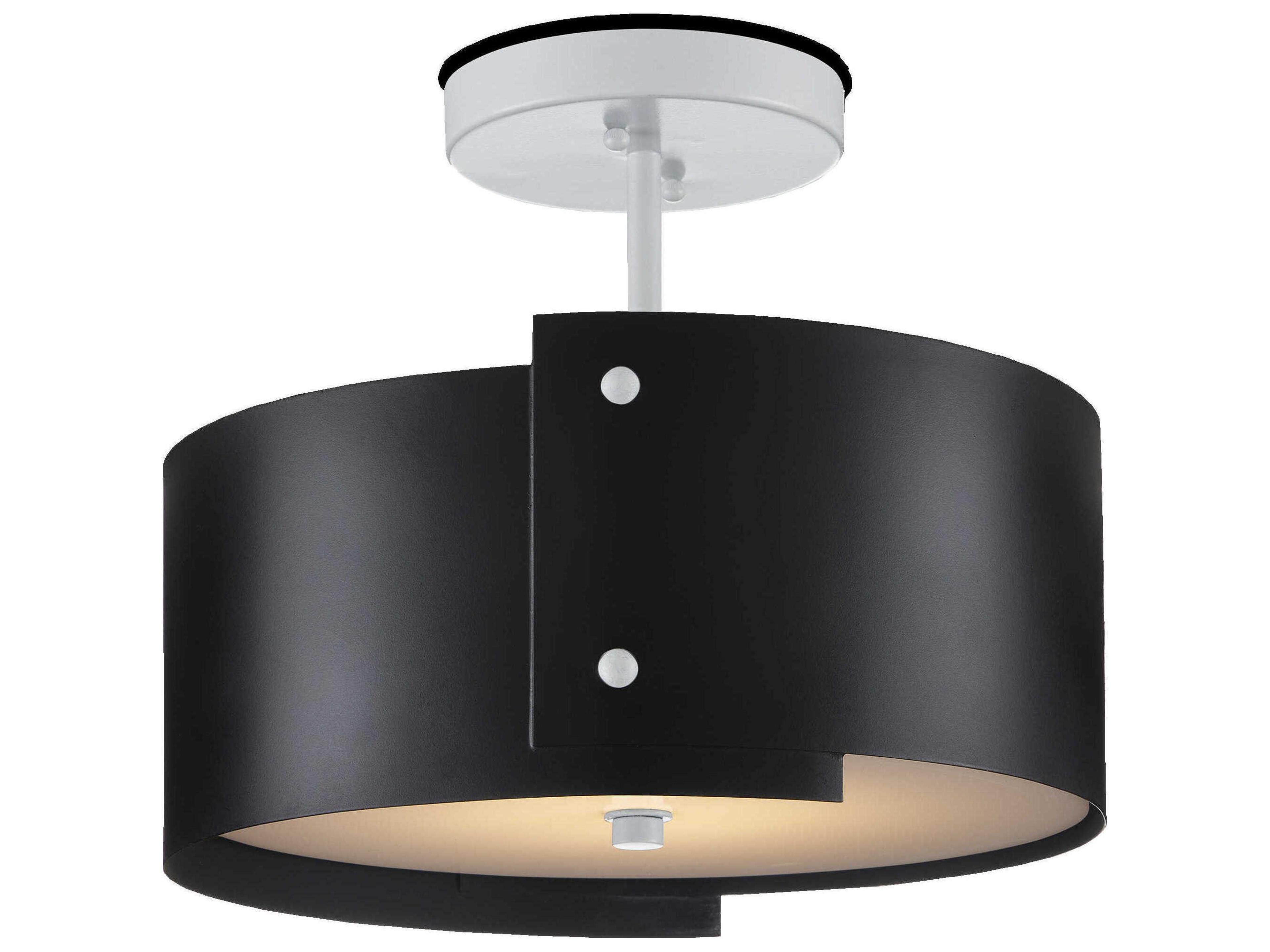 Ritsu 1-Light Blacksmith sugar White LED Drum Semi Flush Mount