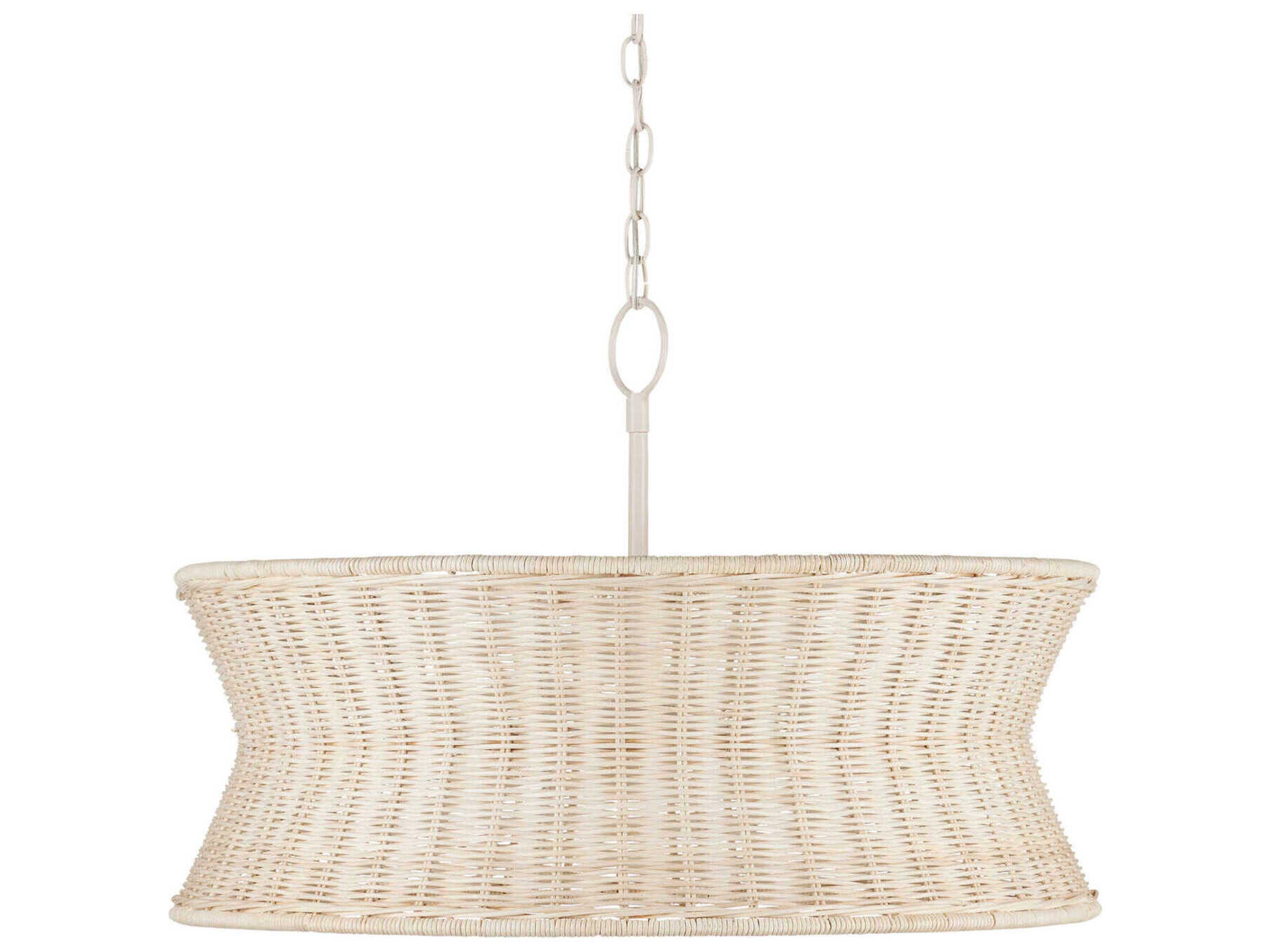 Currey & Company Phebe 4-Light Bleached Natural Vanilla White Pendant