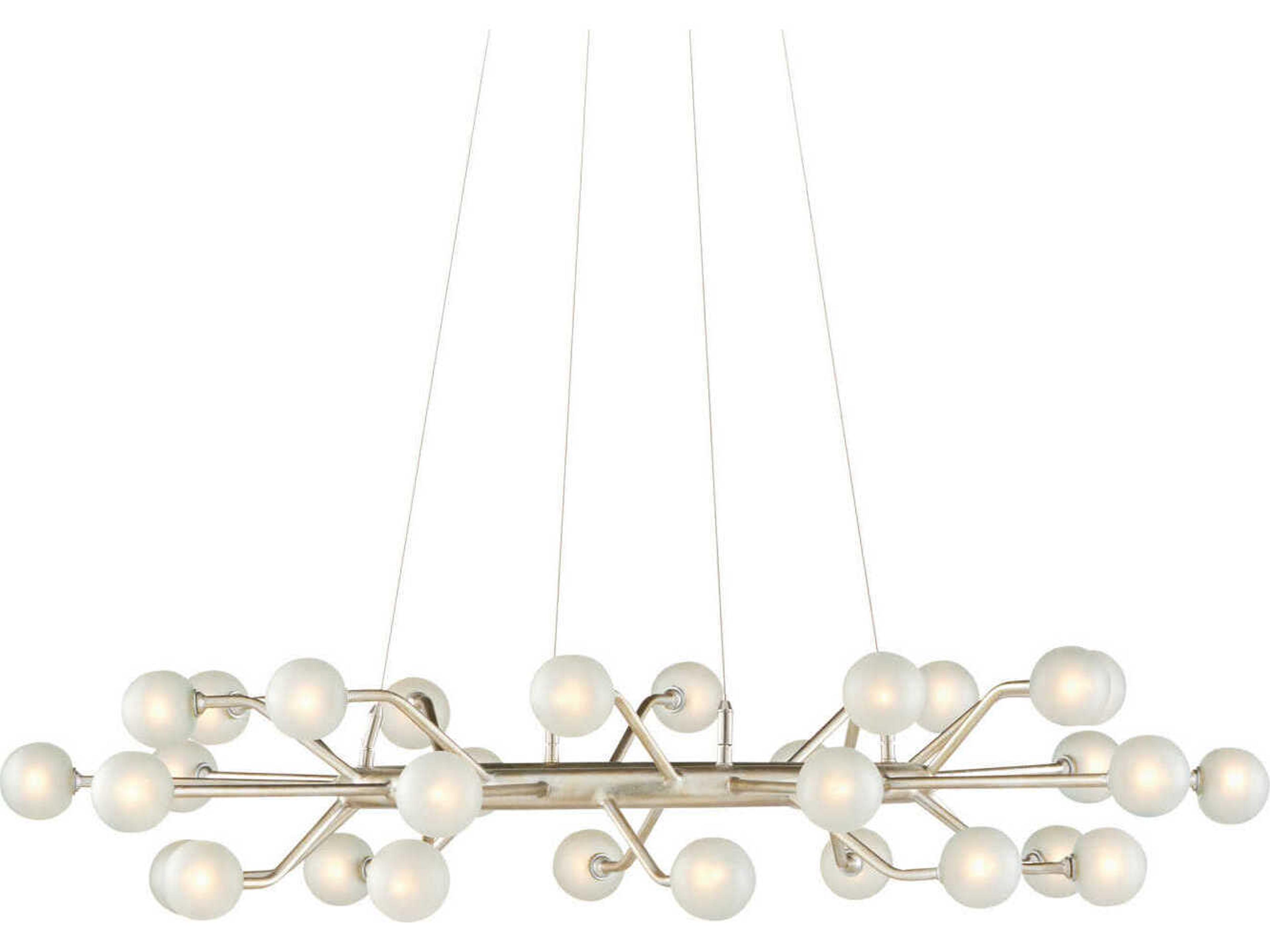 Chaldea 30-Light Contemporary Silver Leaf Glass Globe Chandelier