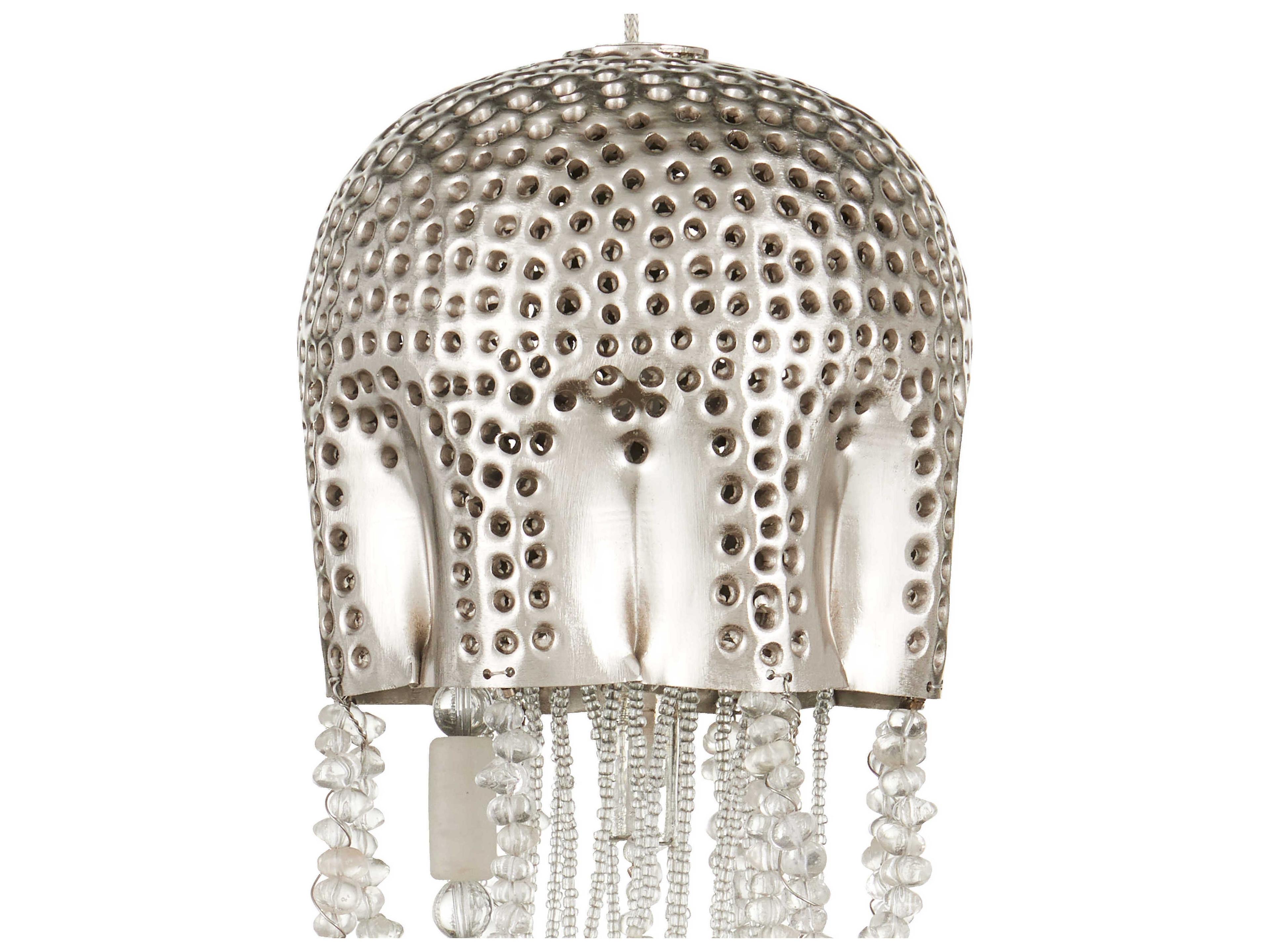 Currey & Company Medusa 36-Light Nickel Silver Glass Bowl Tiered Pendant