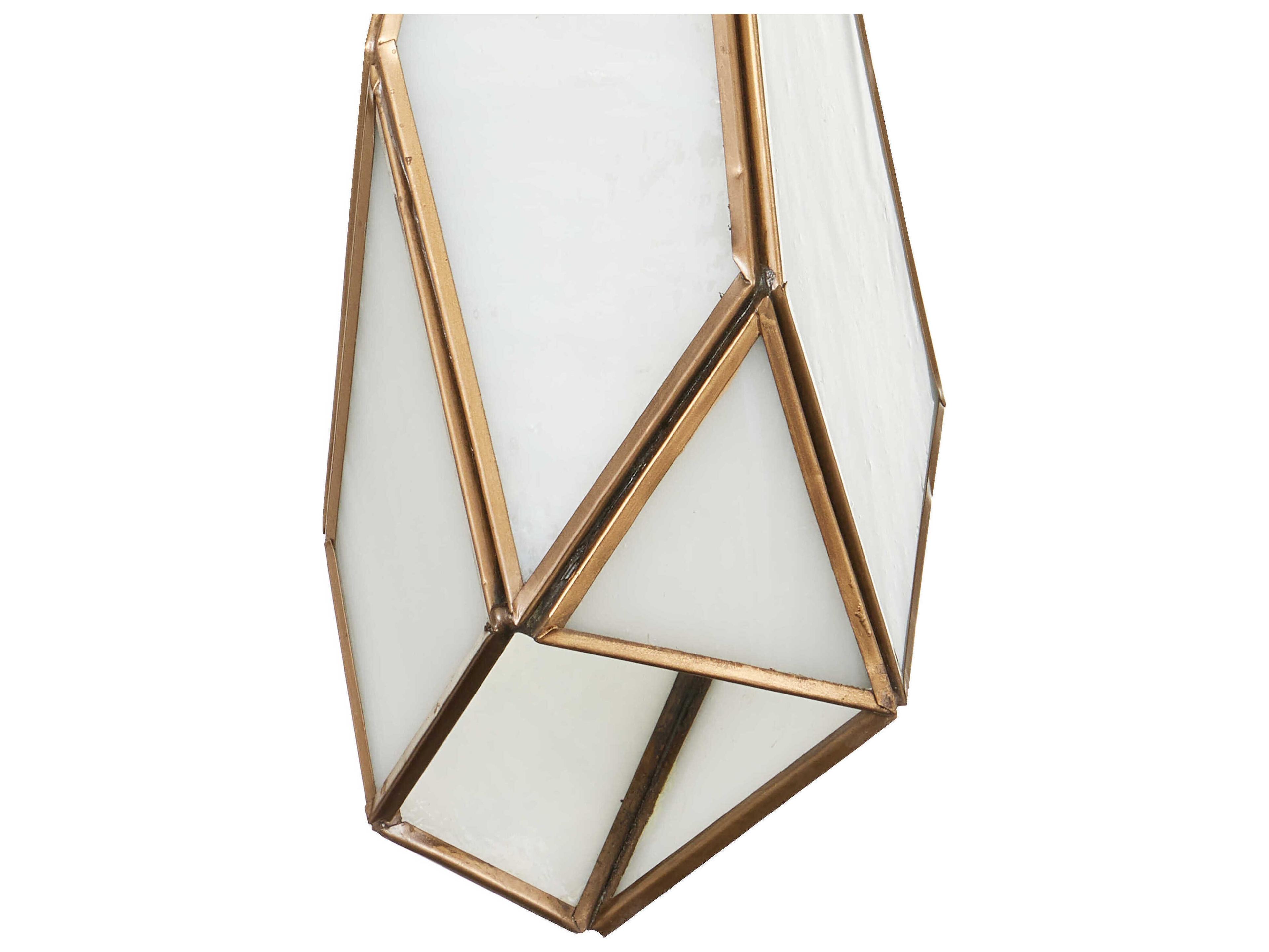 Currey & Company Glace 7-Light White Antique Brass Silver Glass Geometric Tiered Pendant