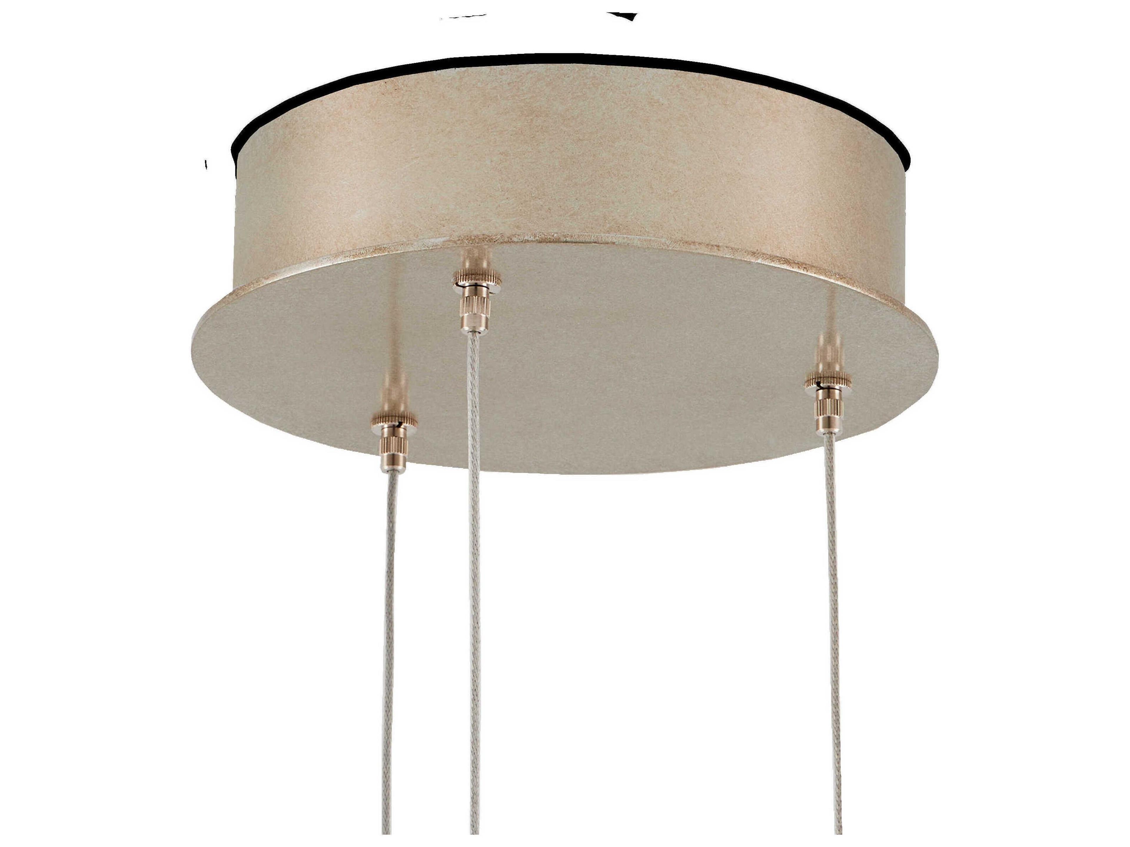 Currey & Company Alsop 3-Light Brown Black Silver Geometric Tiered Mini Pendant