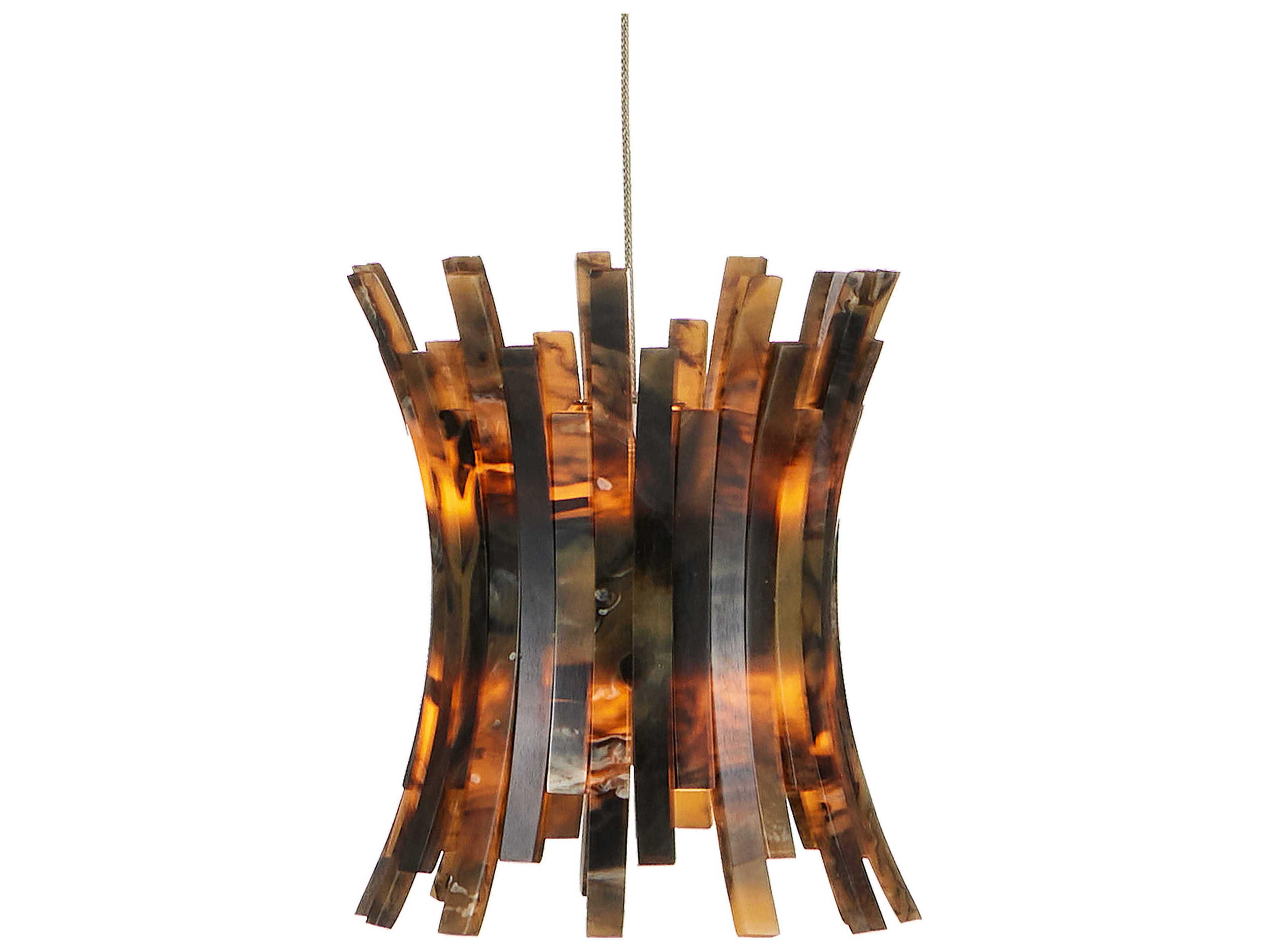 Currey & Company Alsop 30-Light Brown Black Silver Geometric Tiered Island Pendant