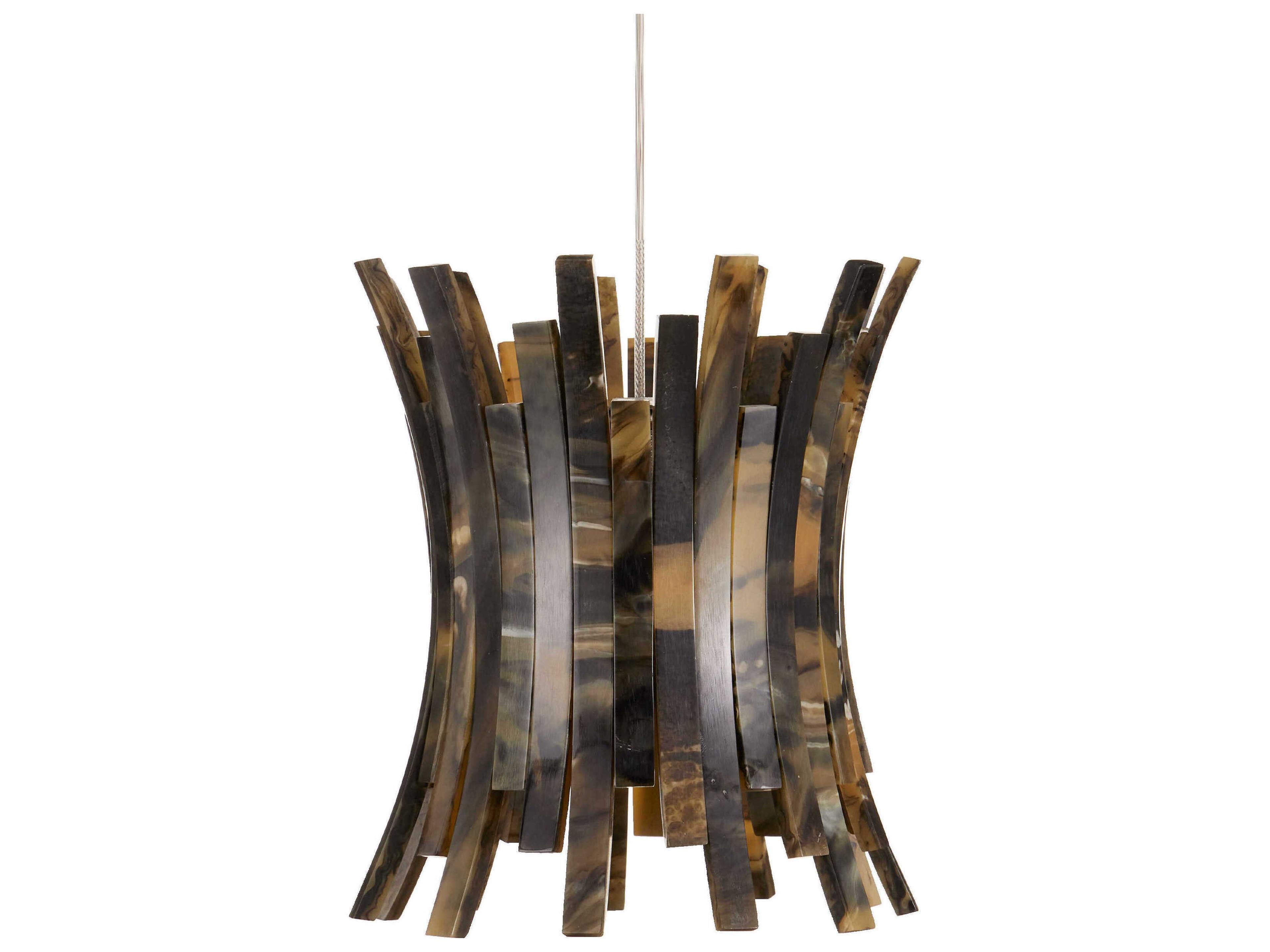 Currey & Company Alsop 36-Light Brown Black Silver Geometric Tiered Pendant