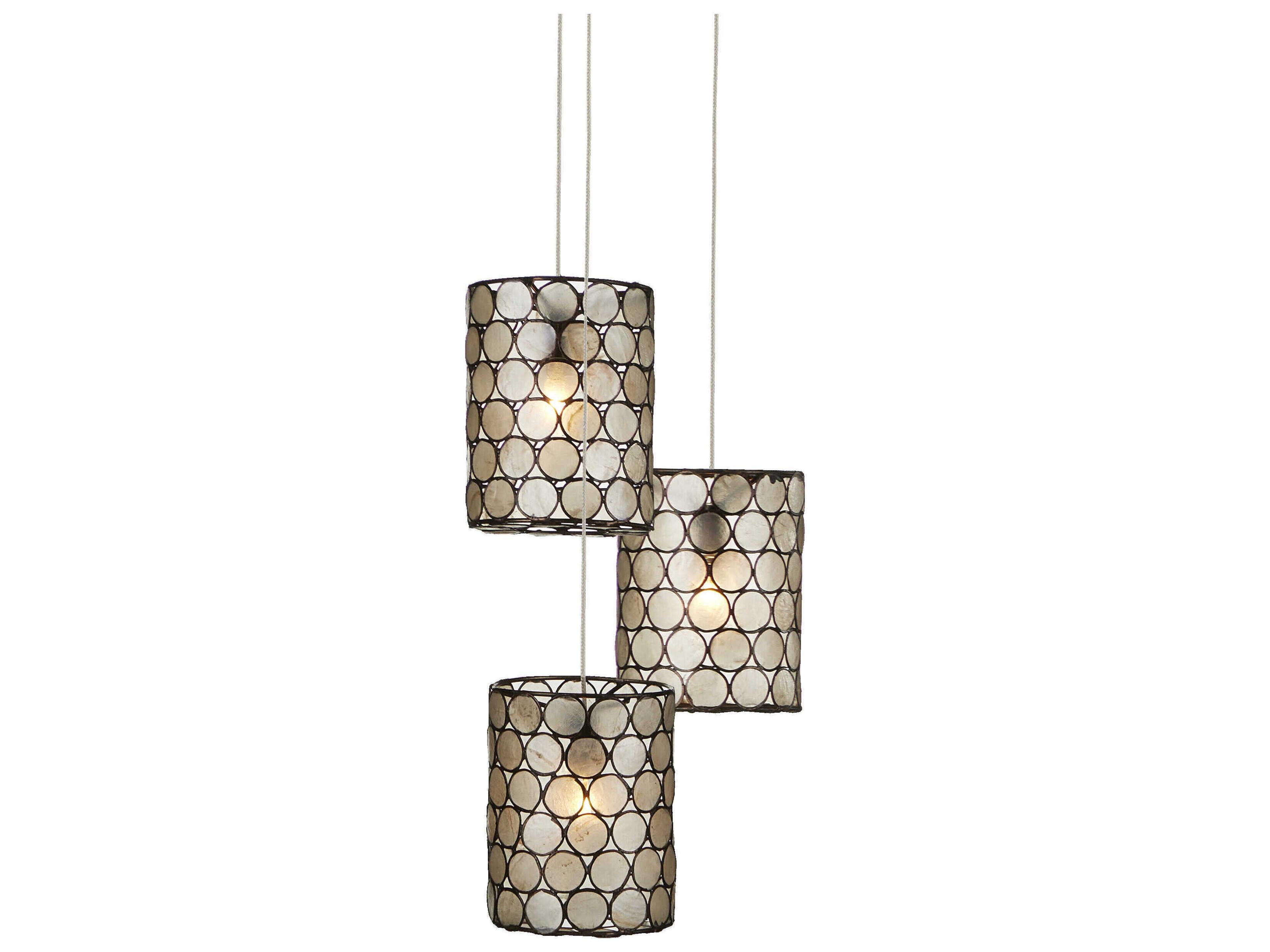Regatta 3-Light Cupertino Silver Black Drum Tiered Mini Pendant