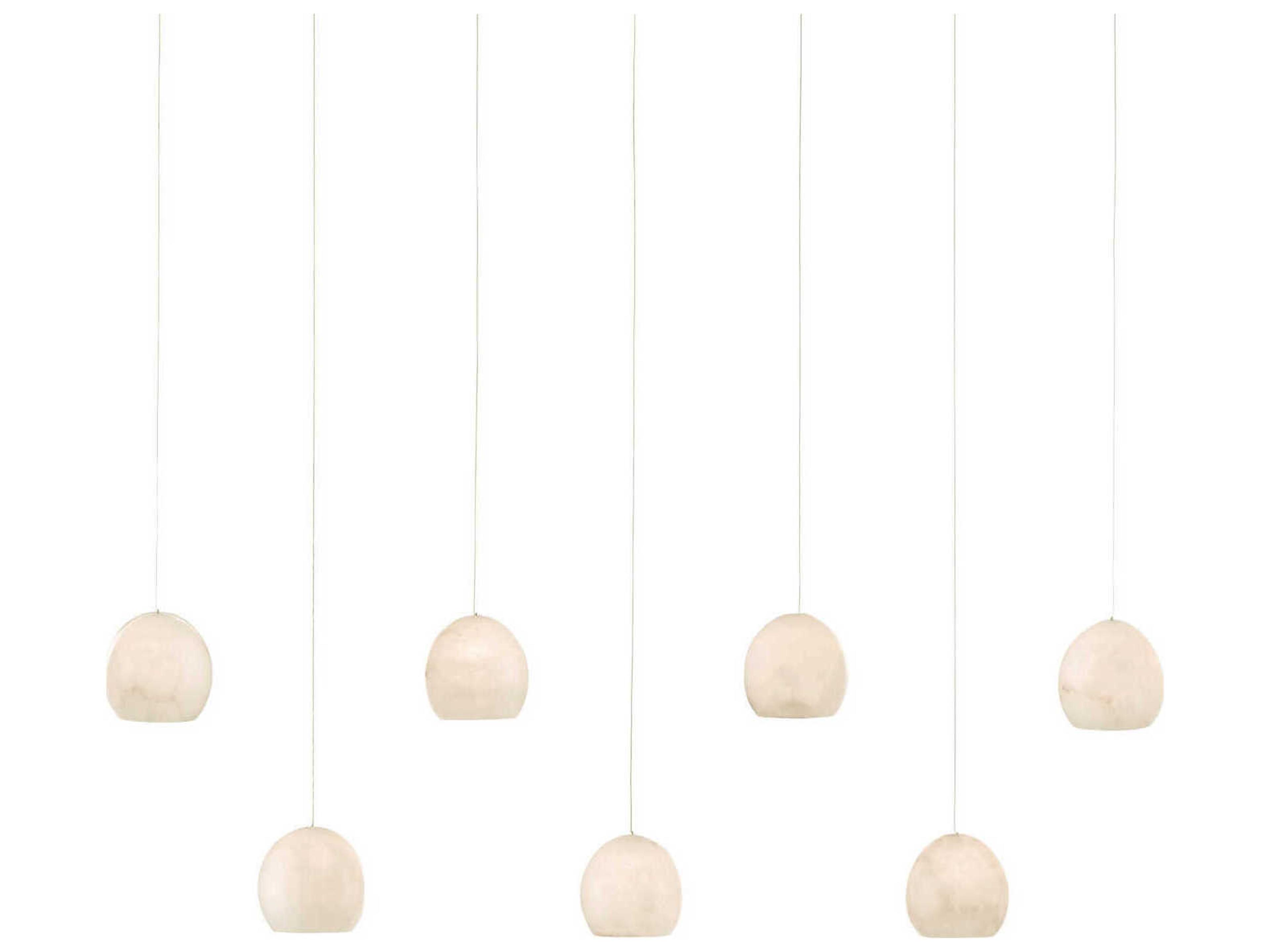 Lazio 7-Light Natural Stone Silver Brown Globe Tiered Island Pendant