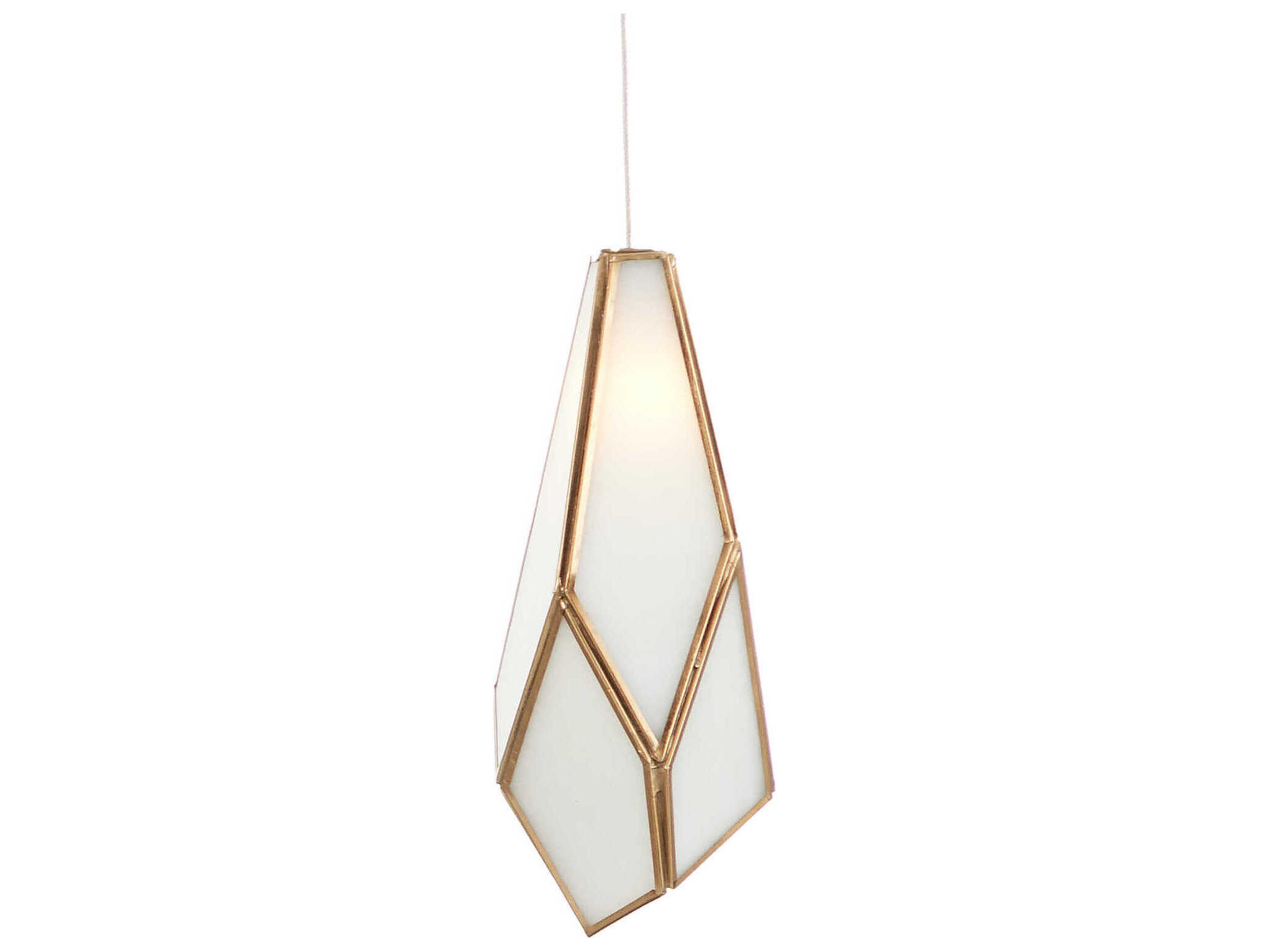 Currey & Company Glace 7-Light White Antique Brass Silver Glass Geometric Tiered Island Pendant
