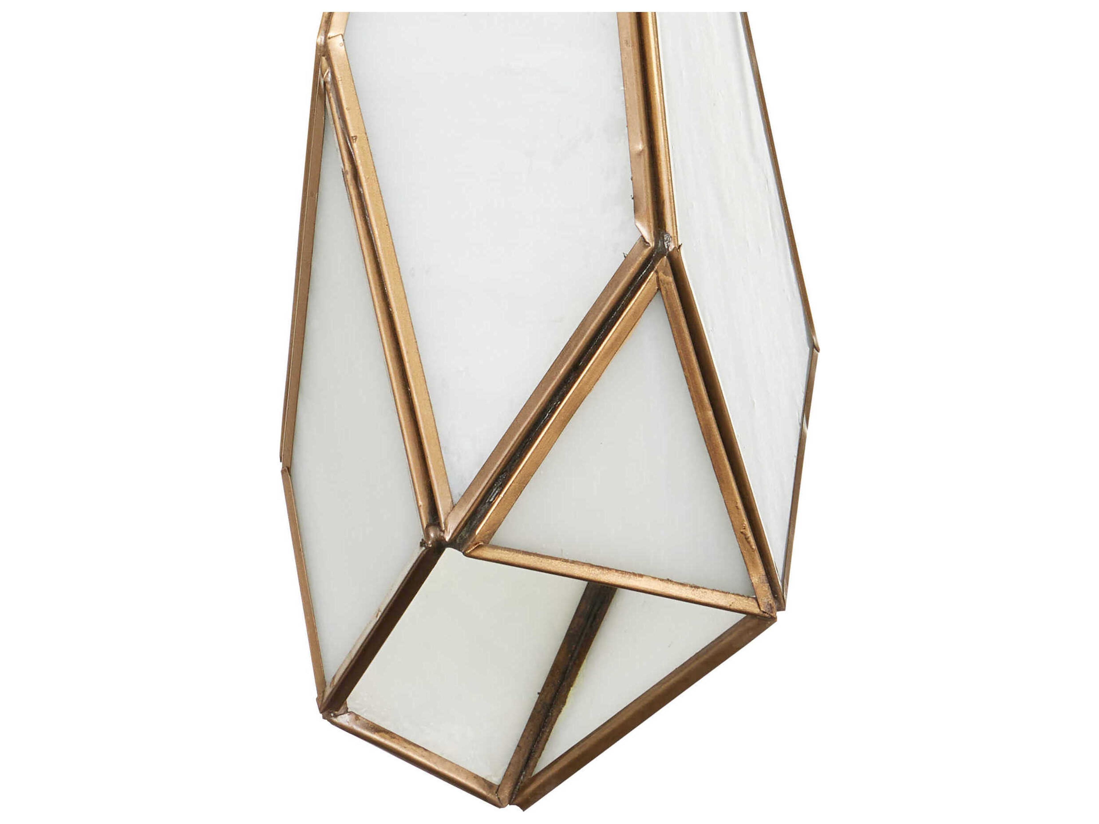 Currey & Company Glace 7-Light White Antique Brass Silver Glass Geometric Tiered Island Pendant