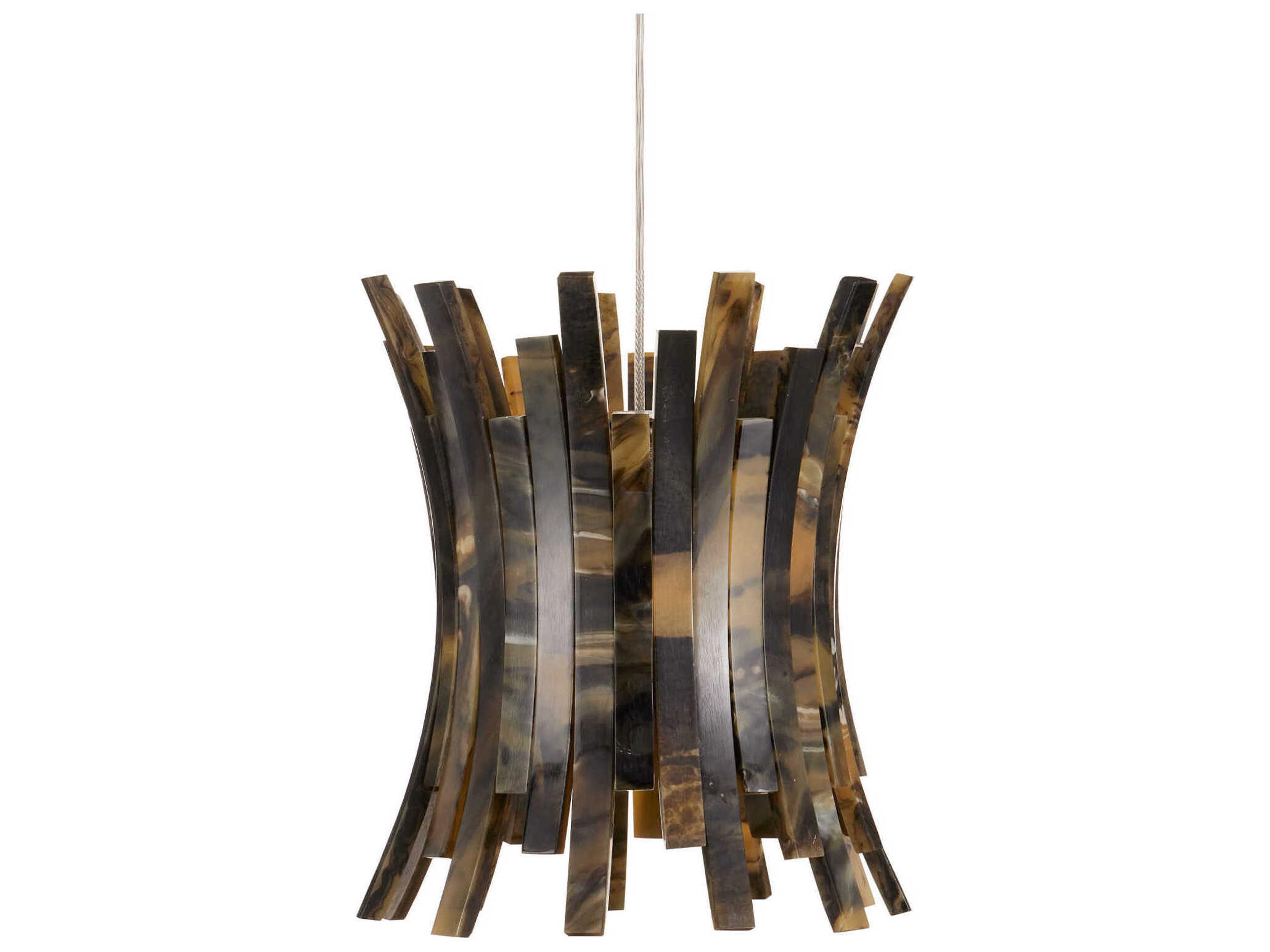 Currey & Company Alsop 7-Light Brown Black Silver Geometric Tiered Island Pendant