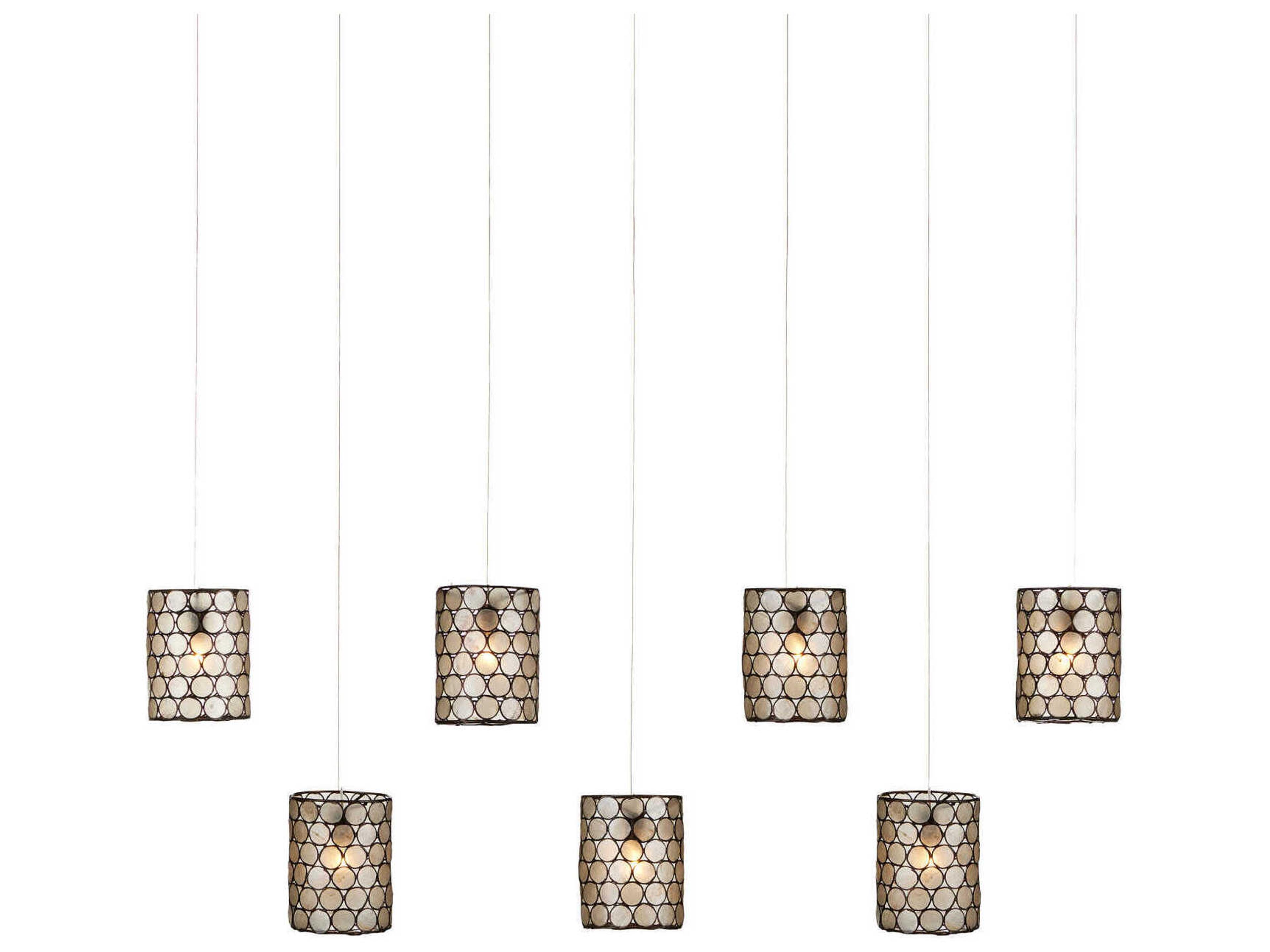 Regatta 7-Light Cupertino Silver Black Cylinder Island Pendant