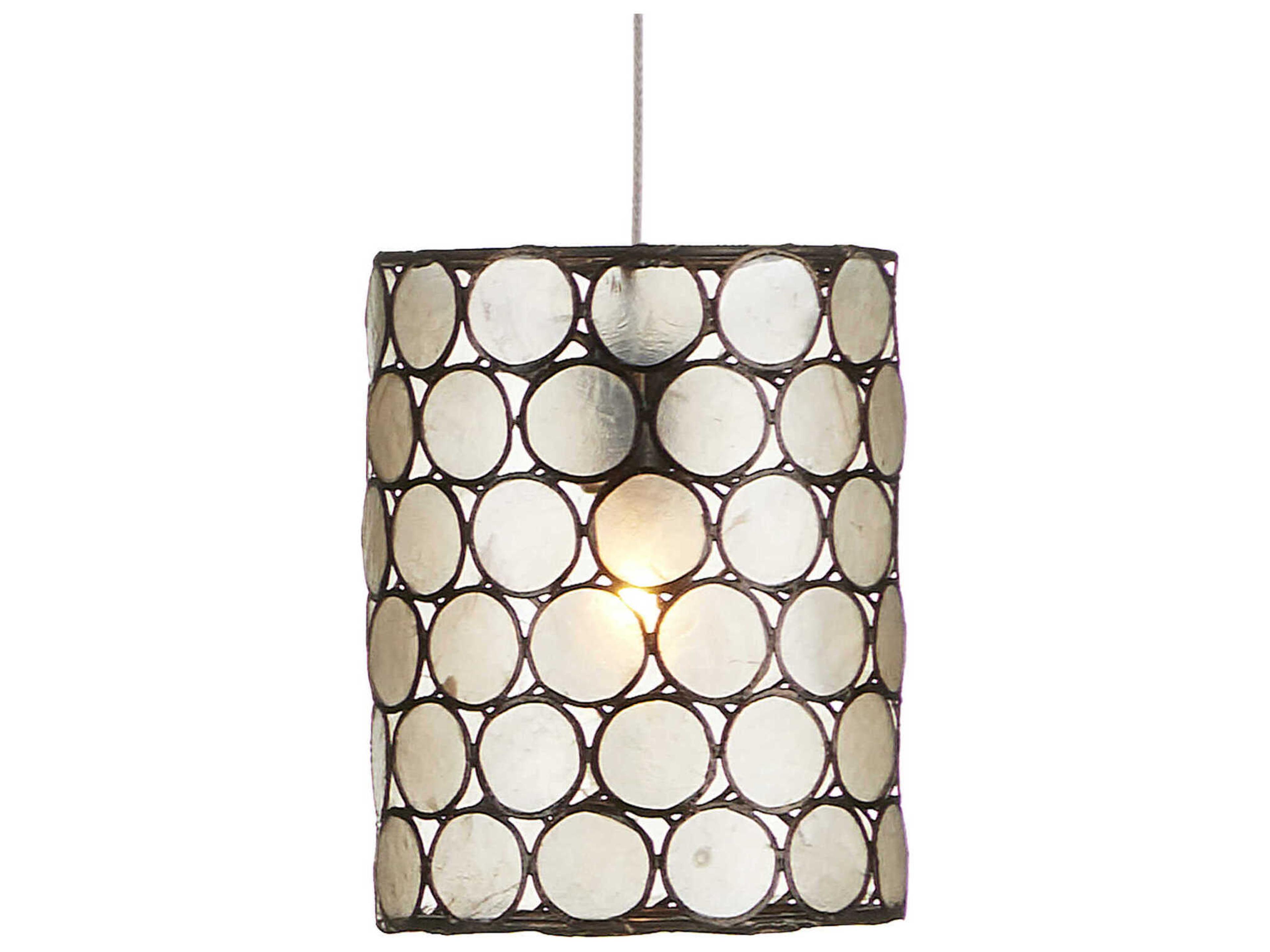 Currey & Company Regatta 7-Light Cupertino Silver Black Cylinder Island Pendant