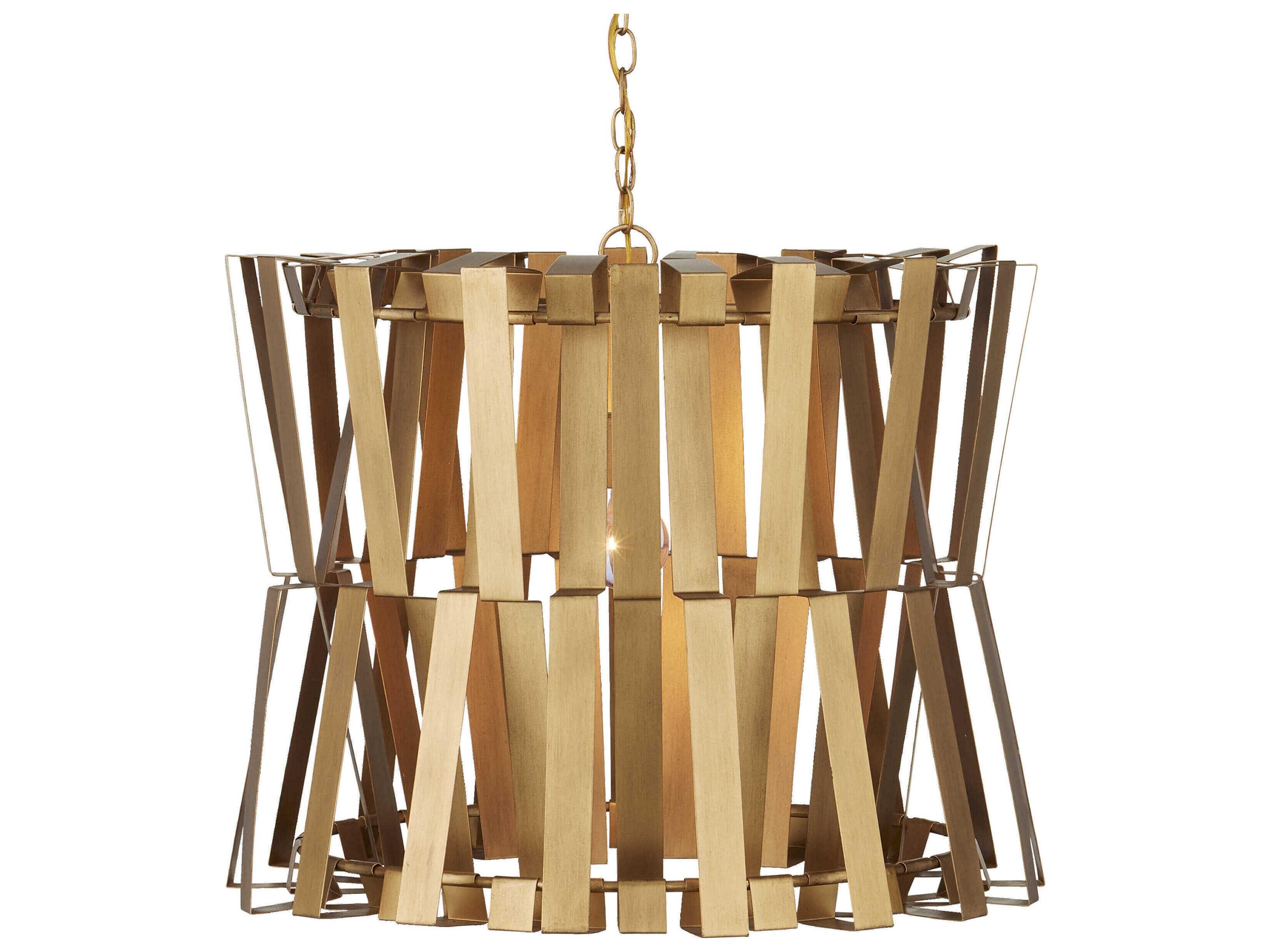 Currey & Company Chaconne 1-Light Brass Geometric Chandelier