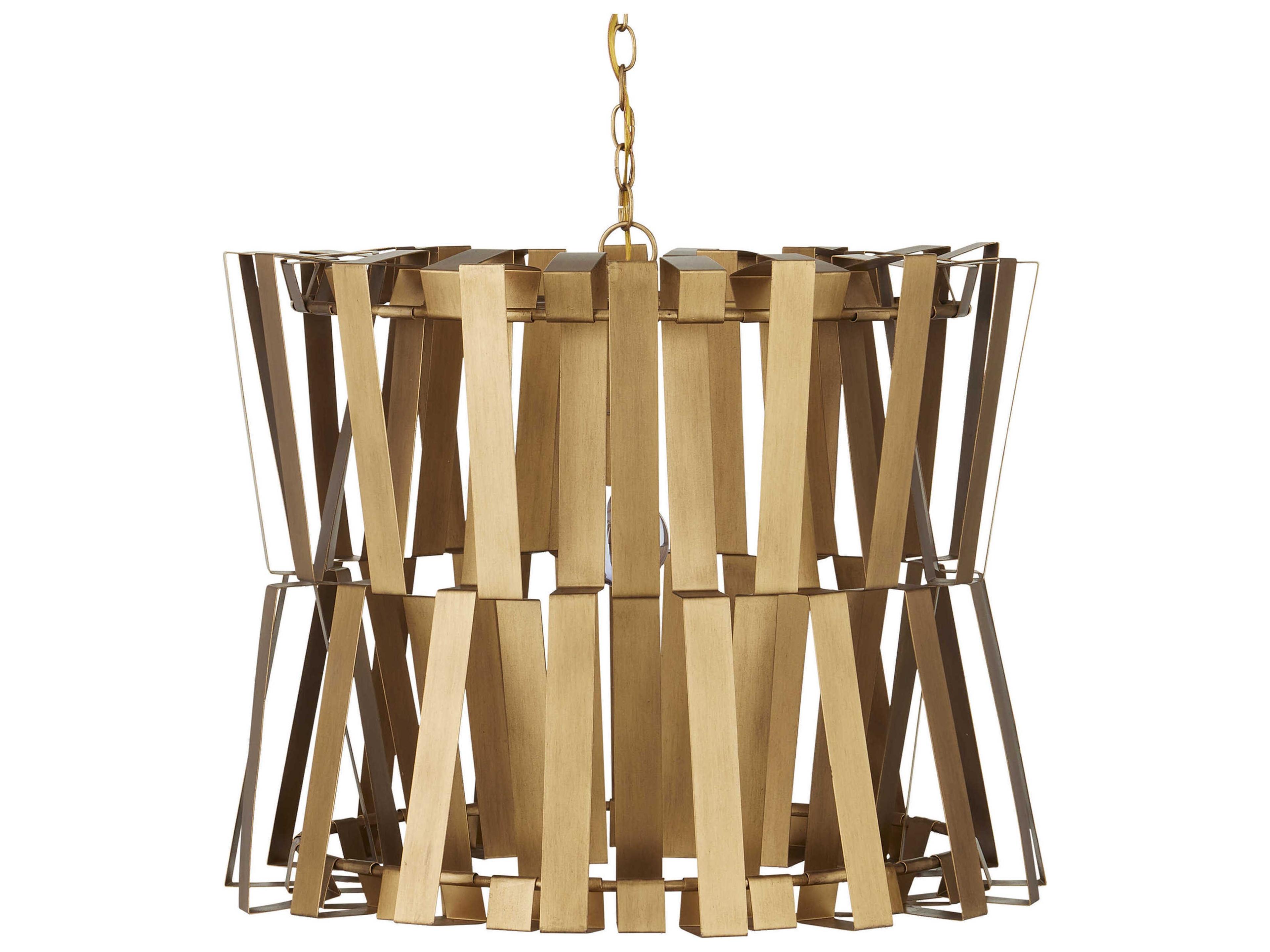 Currey & Company Chaconne 1-Light Brass Geometric Chandelier