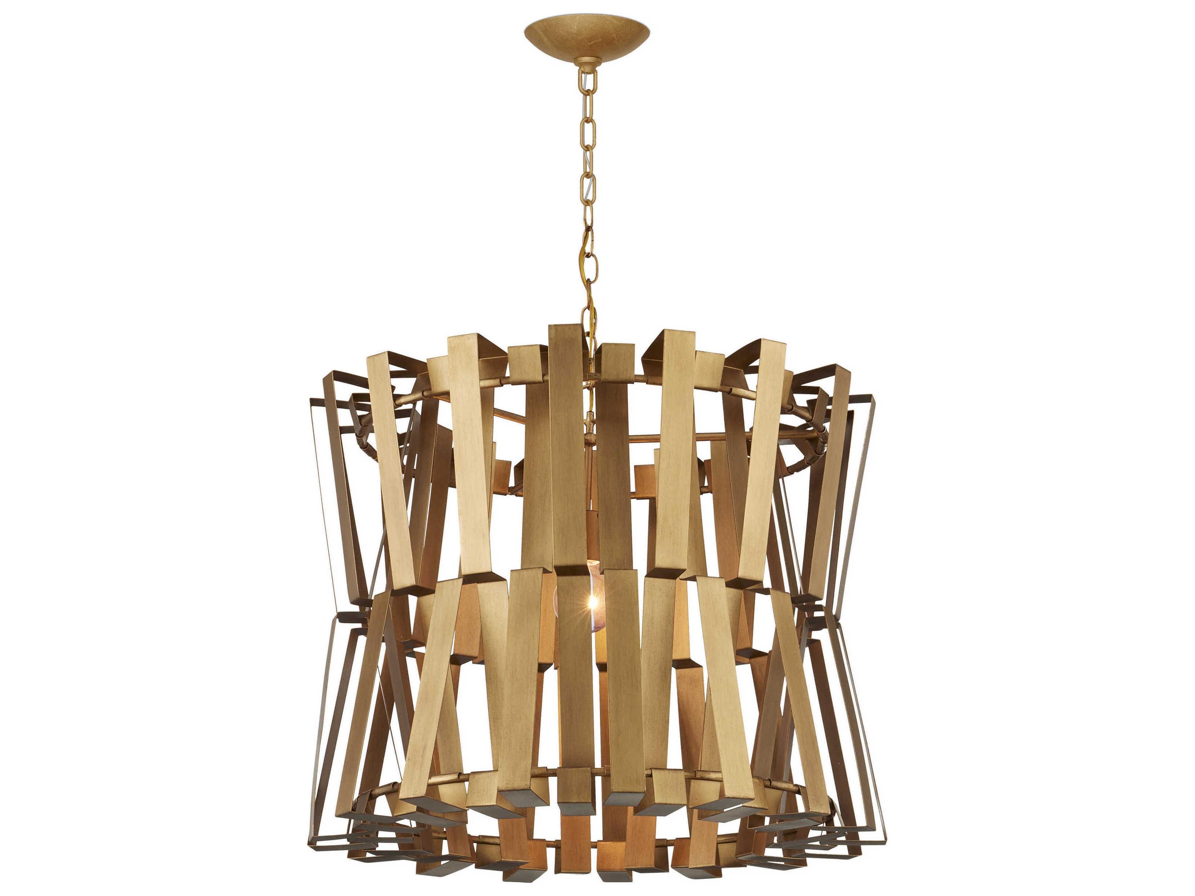 Currey & Company Chaconne 1-Light Brass Geometric Chandelier