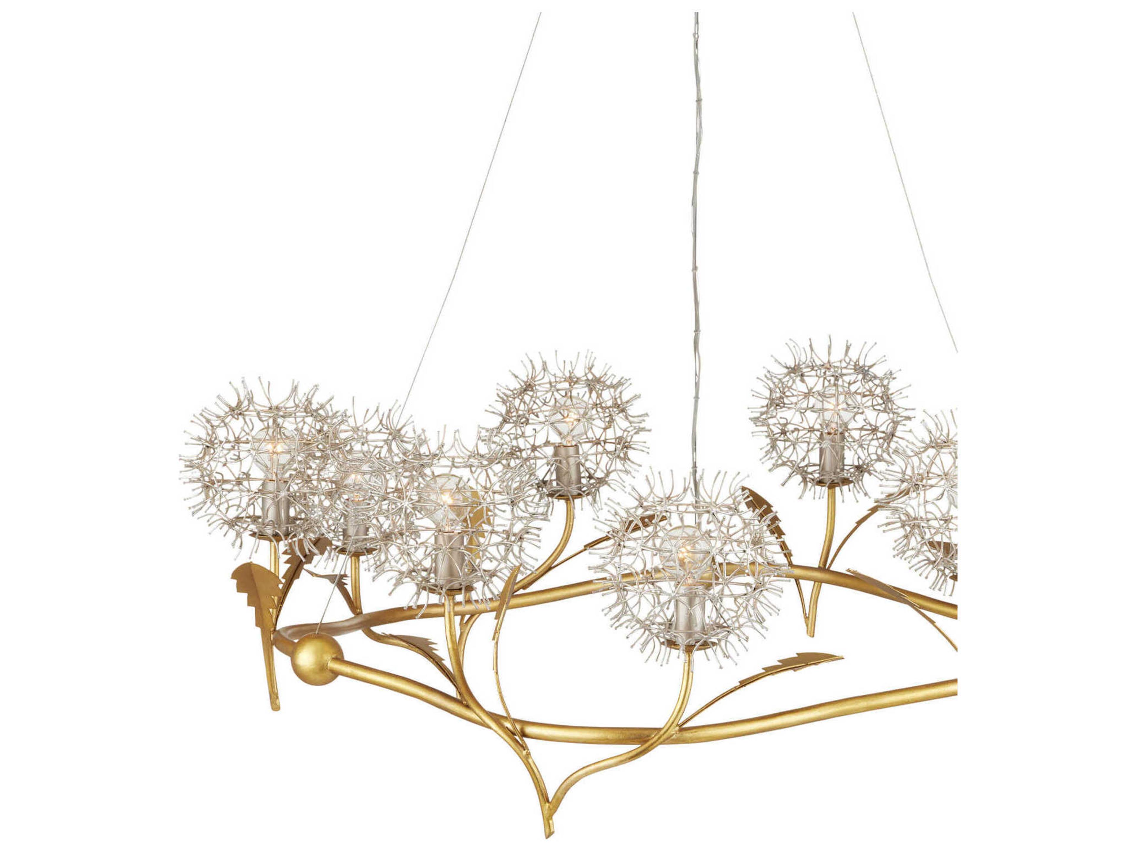 Currey & Company Dandelion 9-Light Gold Candelabra Chandelier