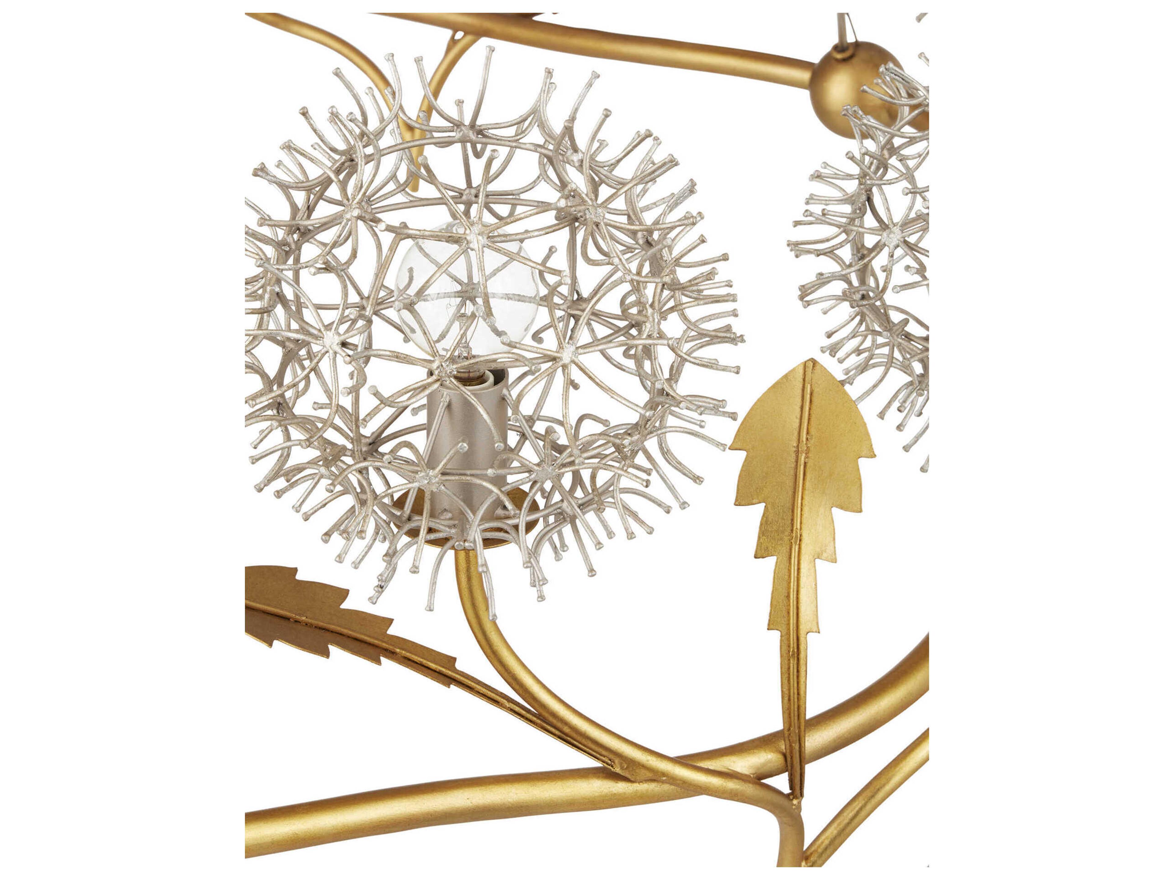 Currey & Company Dandelion 9-Light Gold Candelabra Chandelier