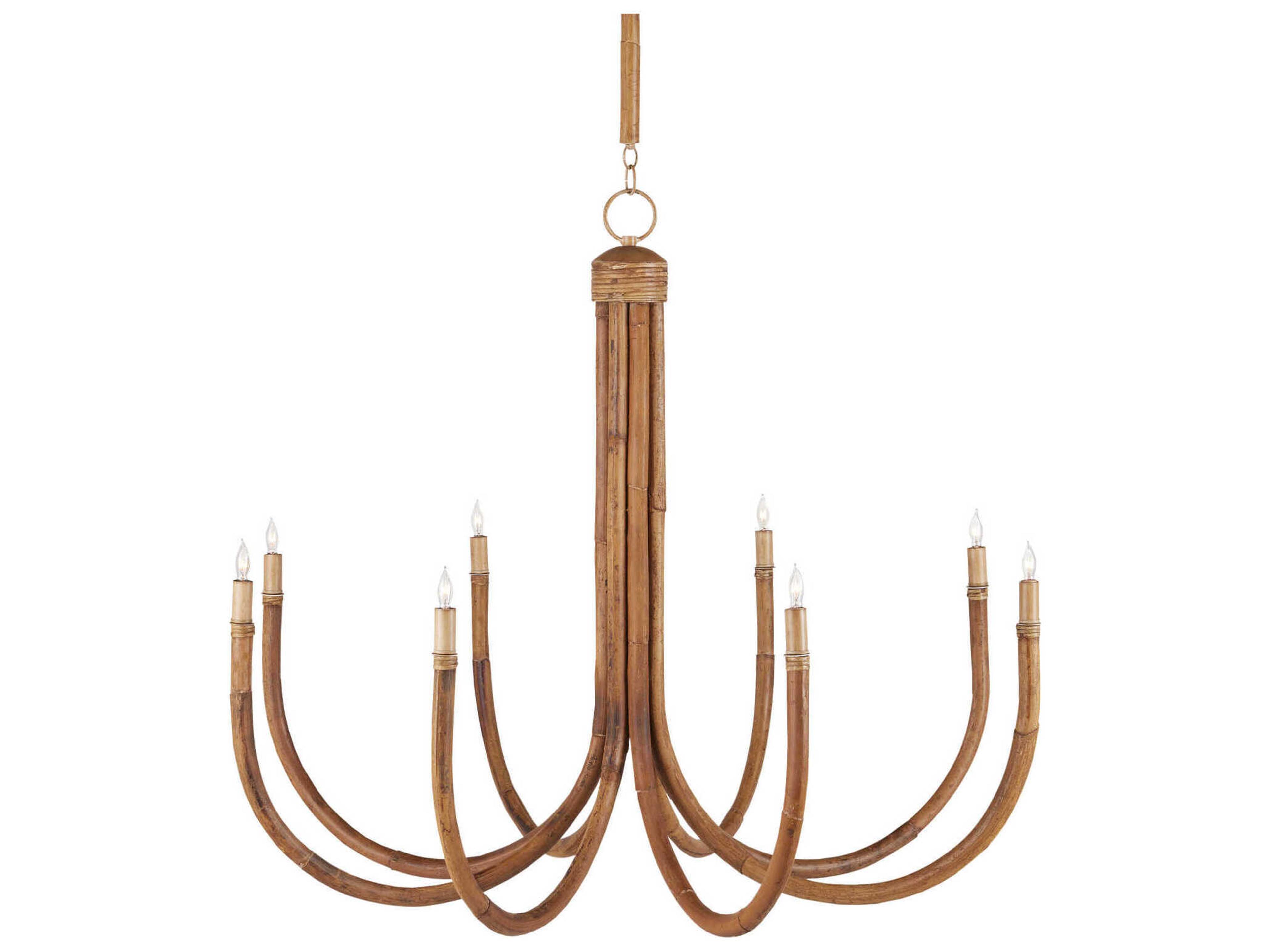Samsara 8-Light Natural Saddle Tan Brown Candelabra Chandelier