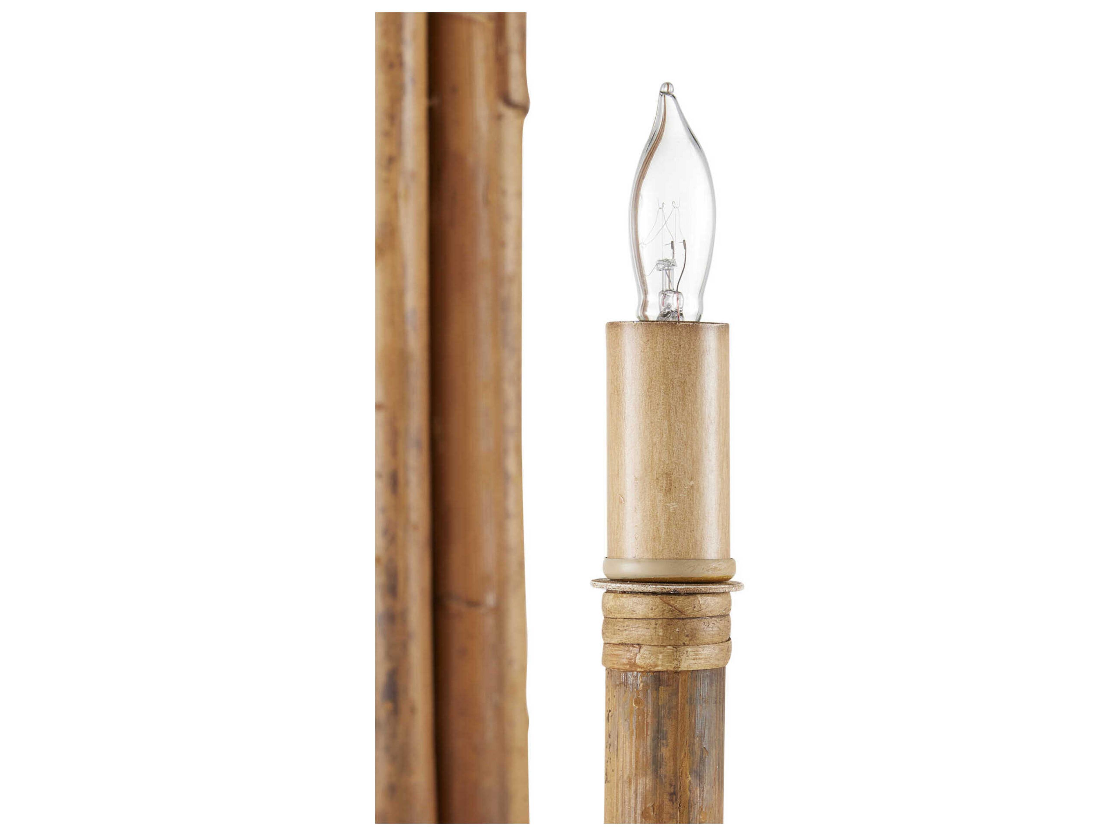 Currey & Company Samsara 8-Light Natural Saddle Tan Brown Candelabra Chandelier