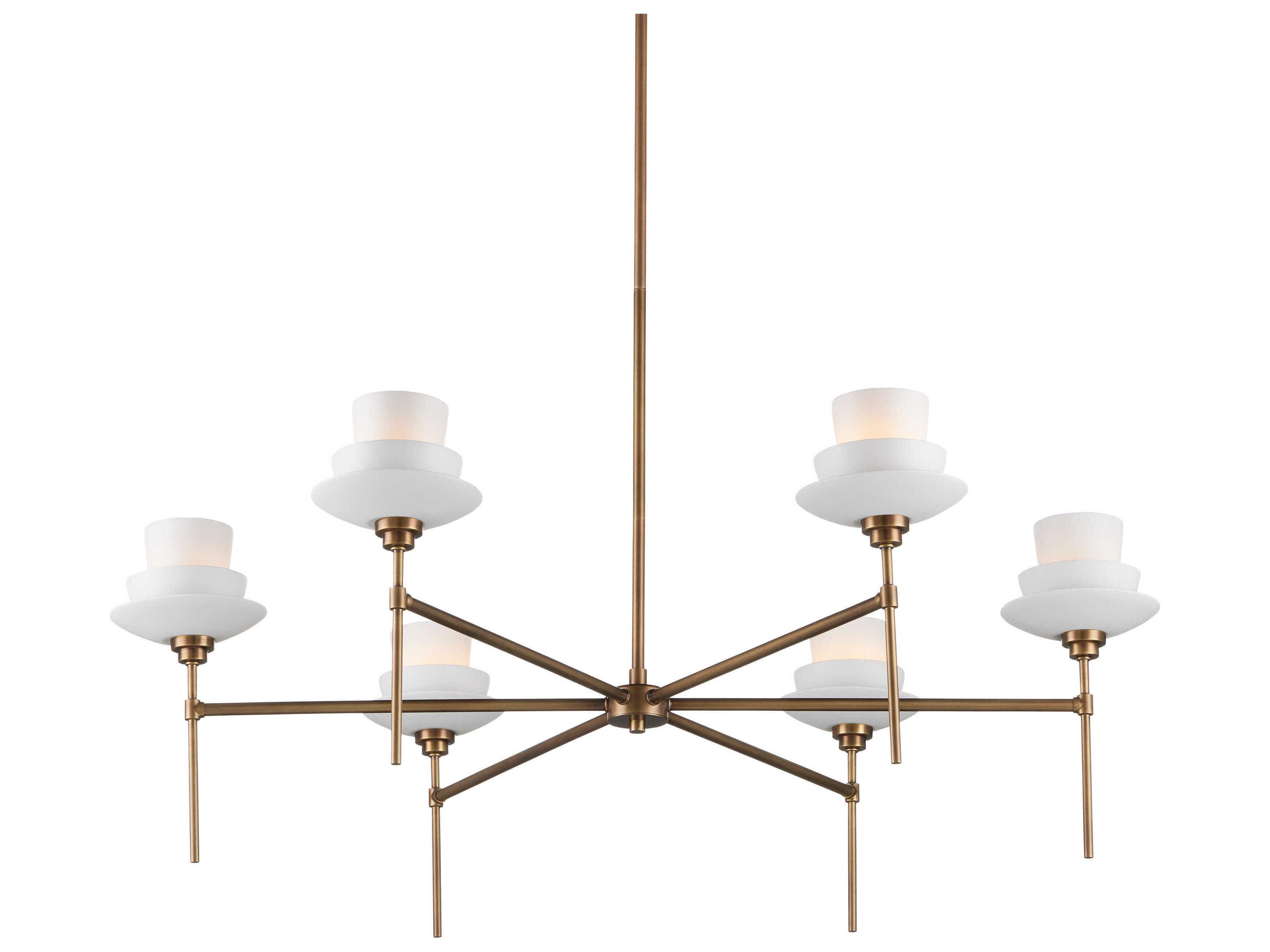 Currey & Company Etiquette 6-Light Antique Brass White Chandelier