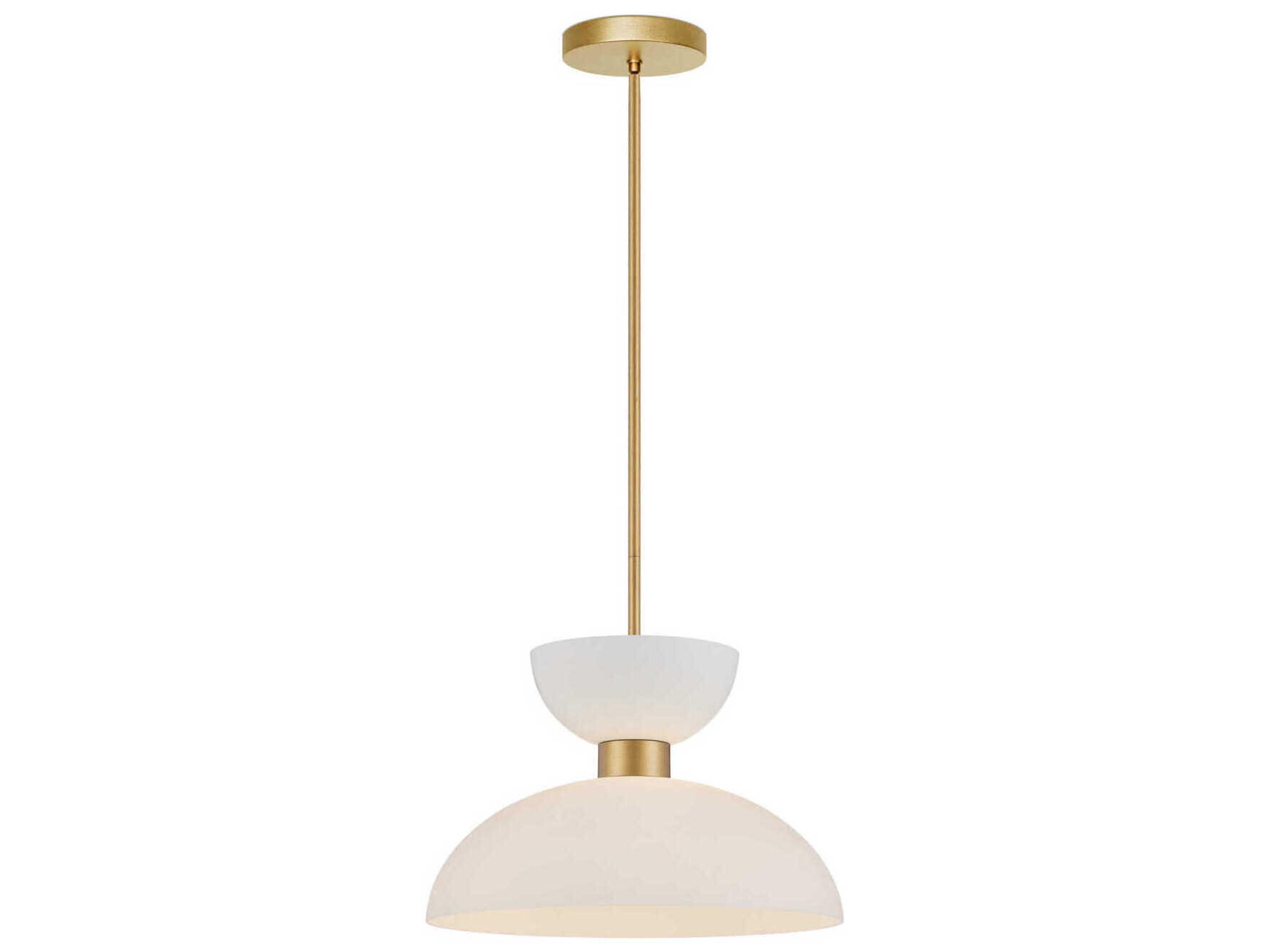 Currey & Company Zevio 1-Light Antique Brass White Opaque Glass Pendant