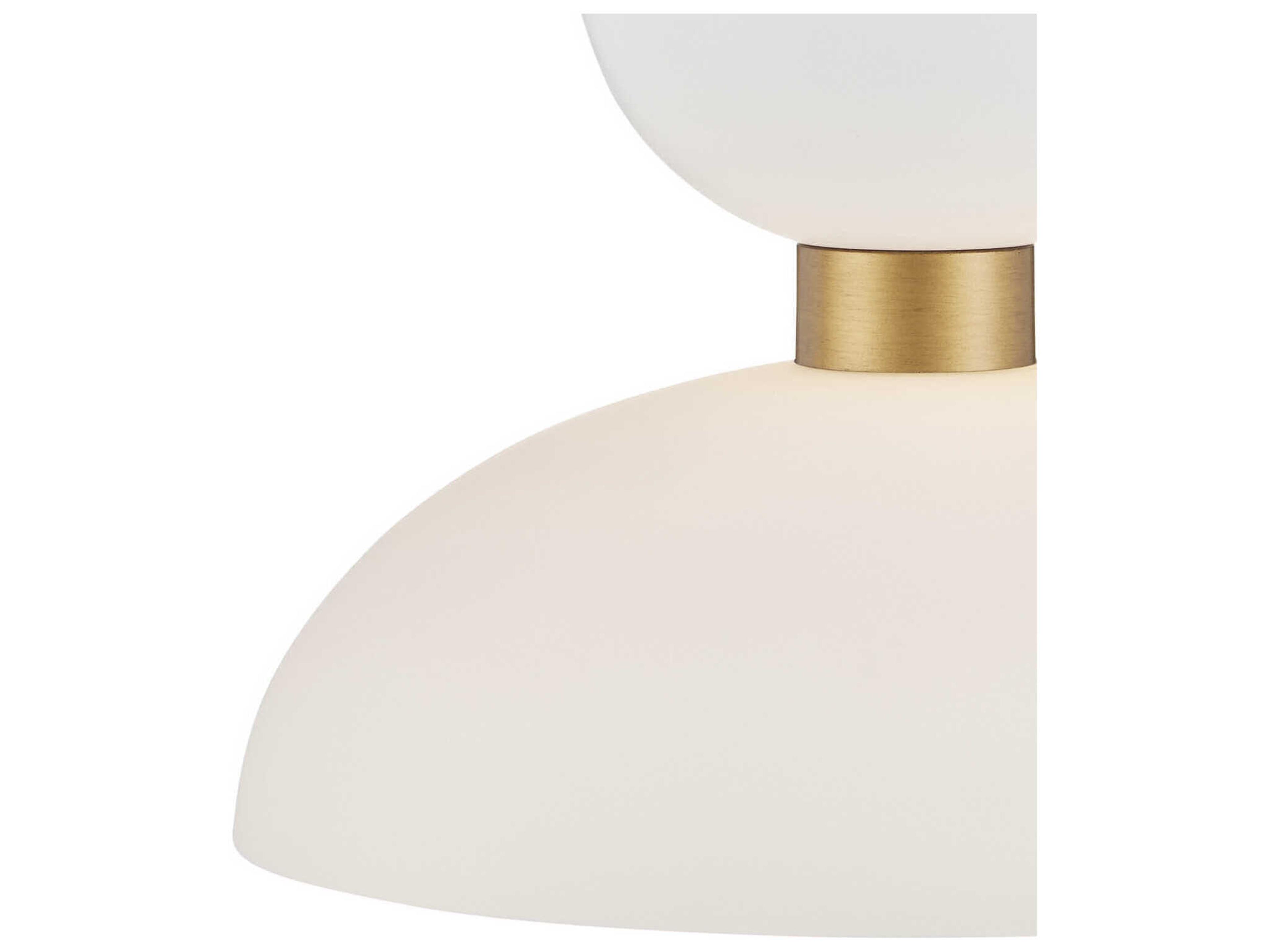 Currey & Company Zevio 1-Light Antique Brass White Opaque Glass Pendant