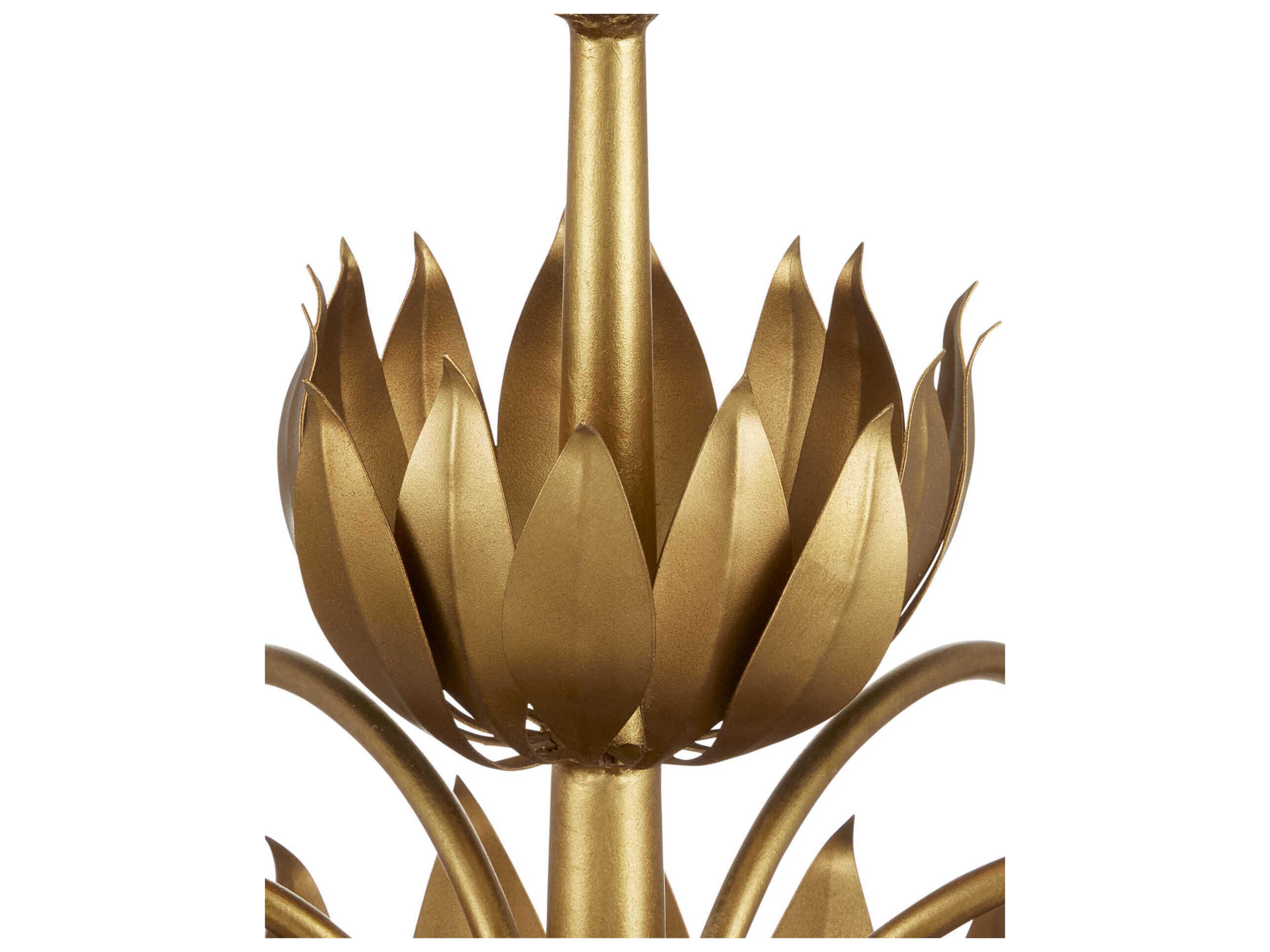 Currey & Company Mirasole 6-Light Contemporary Gold Leaf White Glass Globe Chandelier