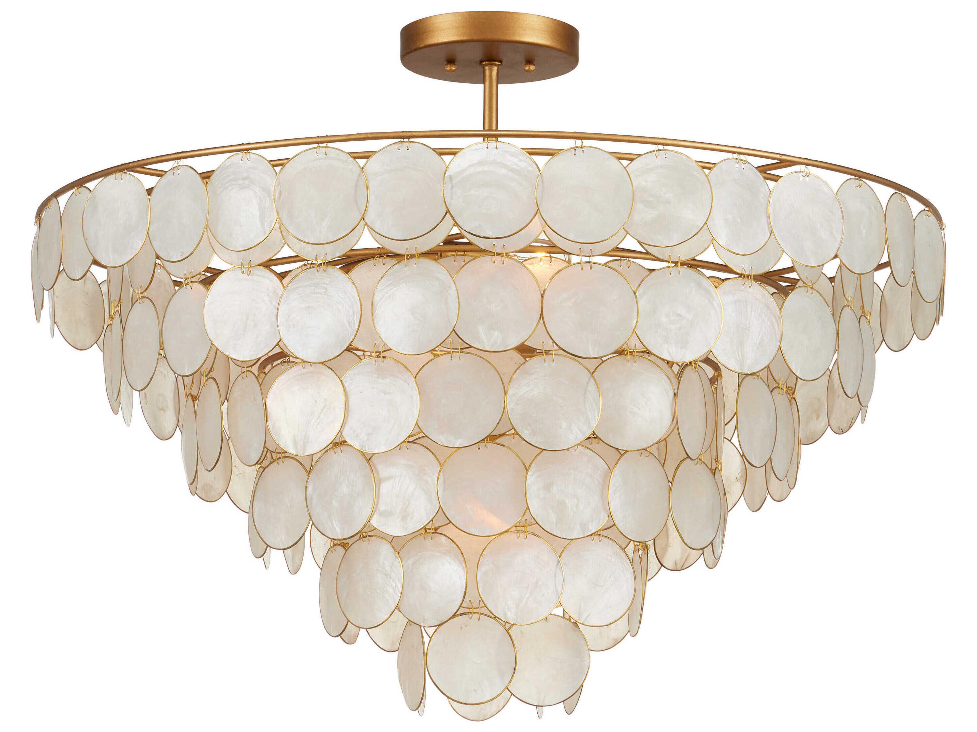 Bon Vivant Chandelier Convertible Capiz Shell Pendant