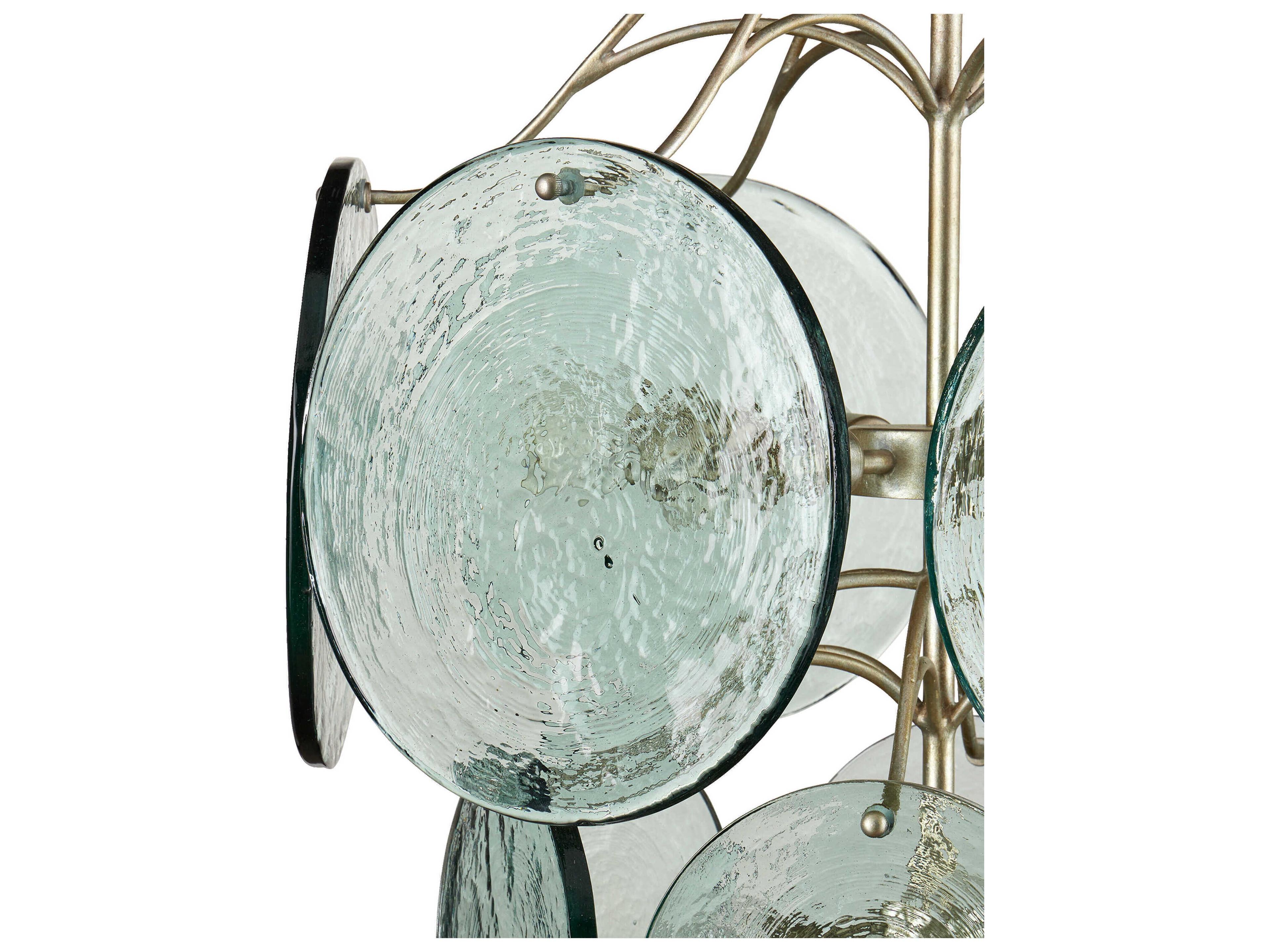 Currey & Company Rovigo 13-Light Clear Silver Leaf Tiered Chandelier