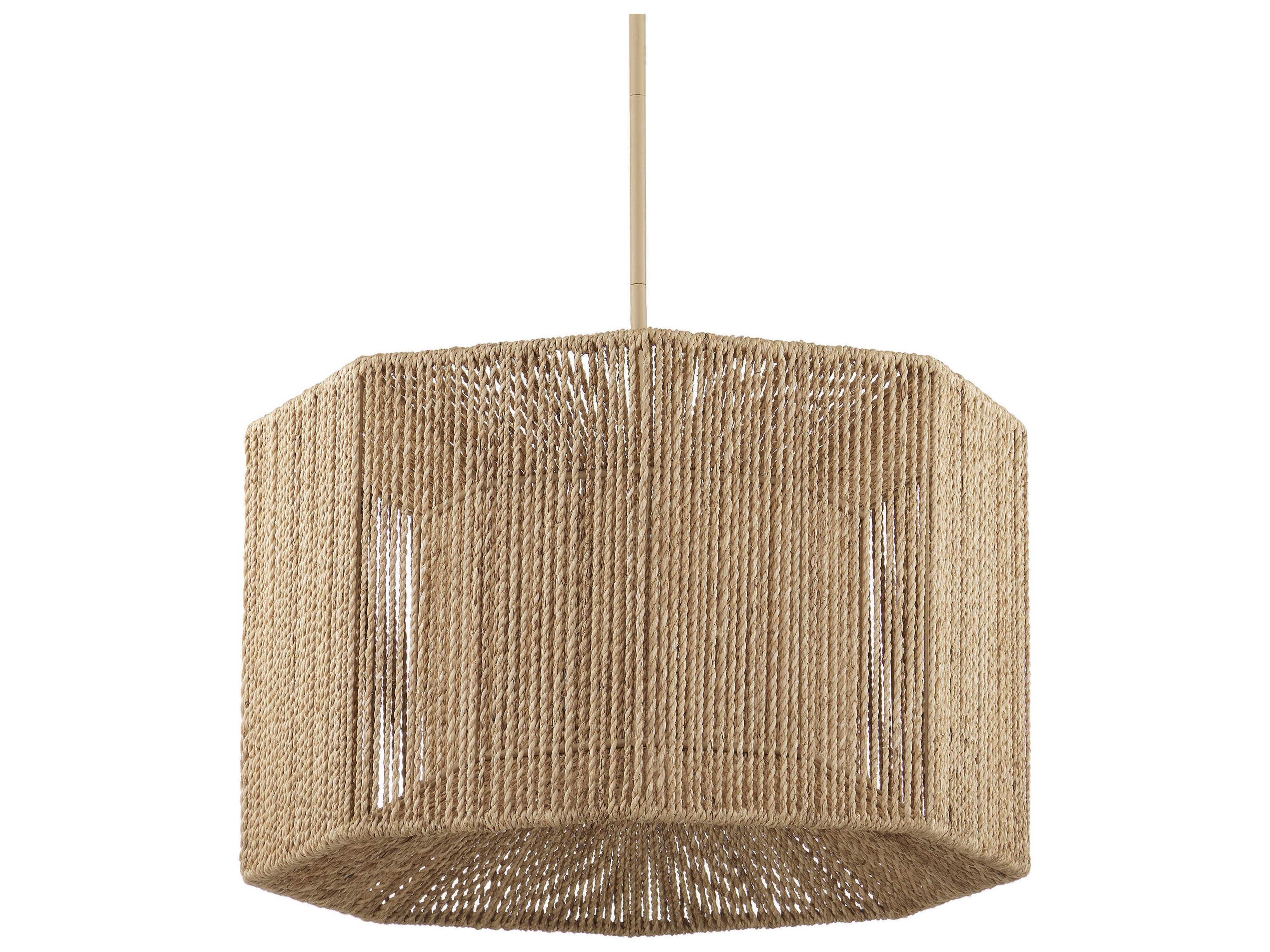 Currey & Company Mereworth 4-Light Beige Natural Brown Geometric Chandelier