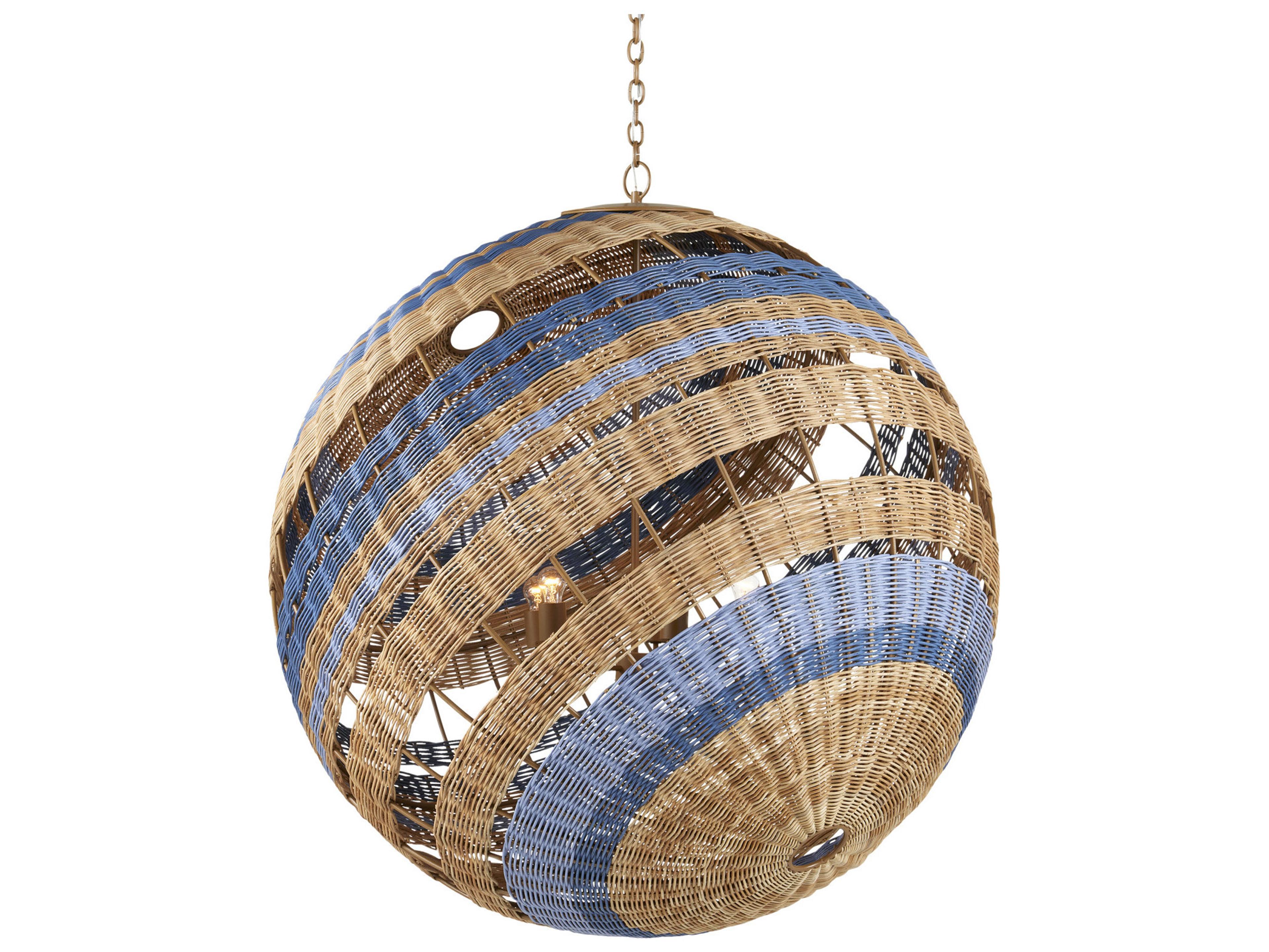 Currey & Company Senjyo 5-Light Blue Globe Chandelier