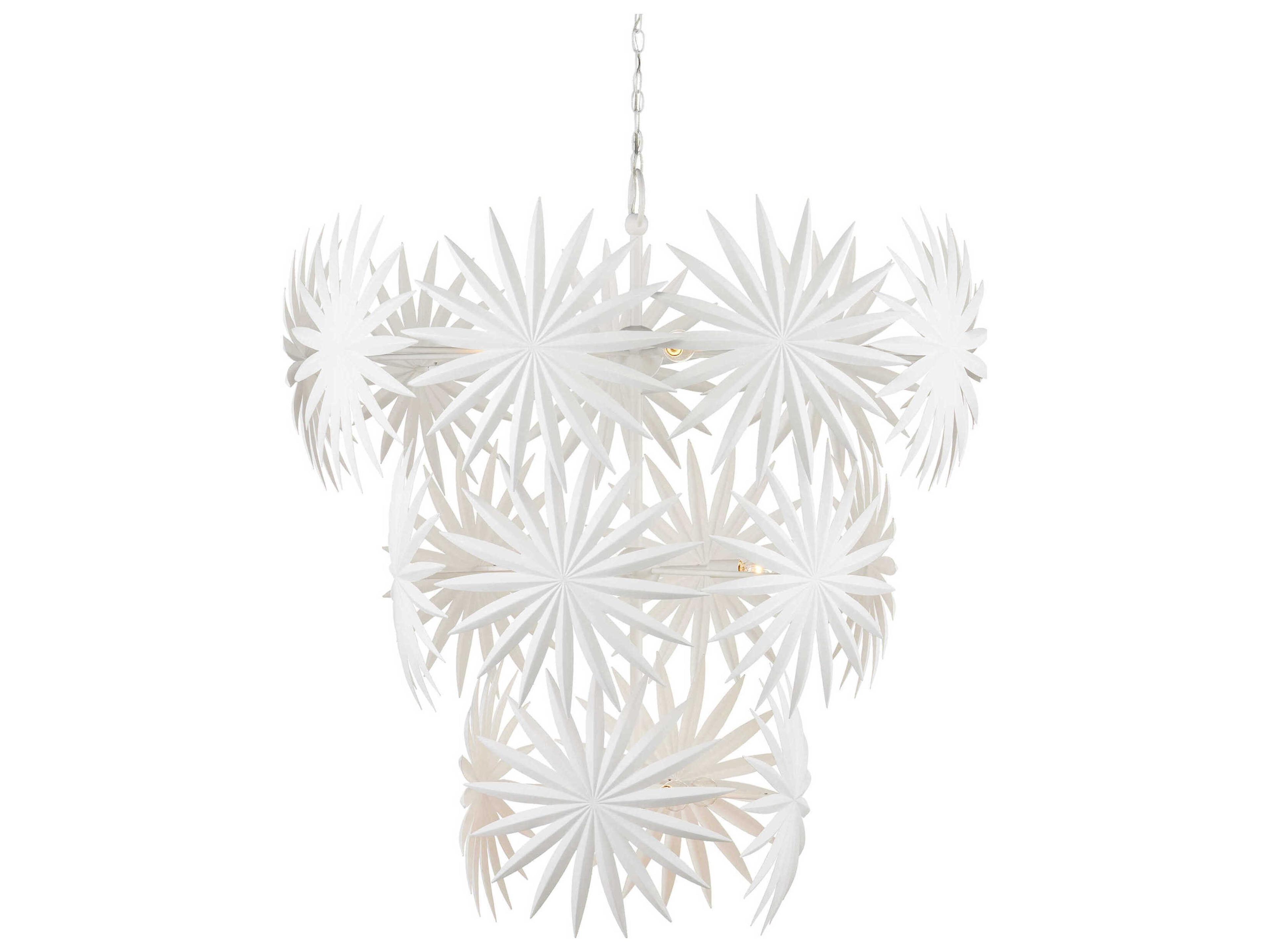 Bismarkia 13-Light Gesso White Chandelier