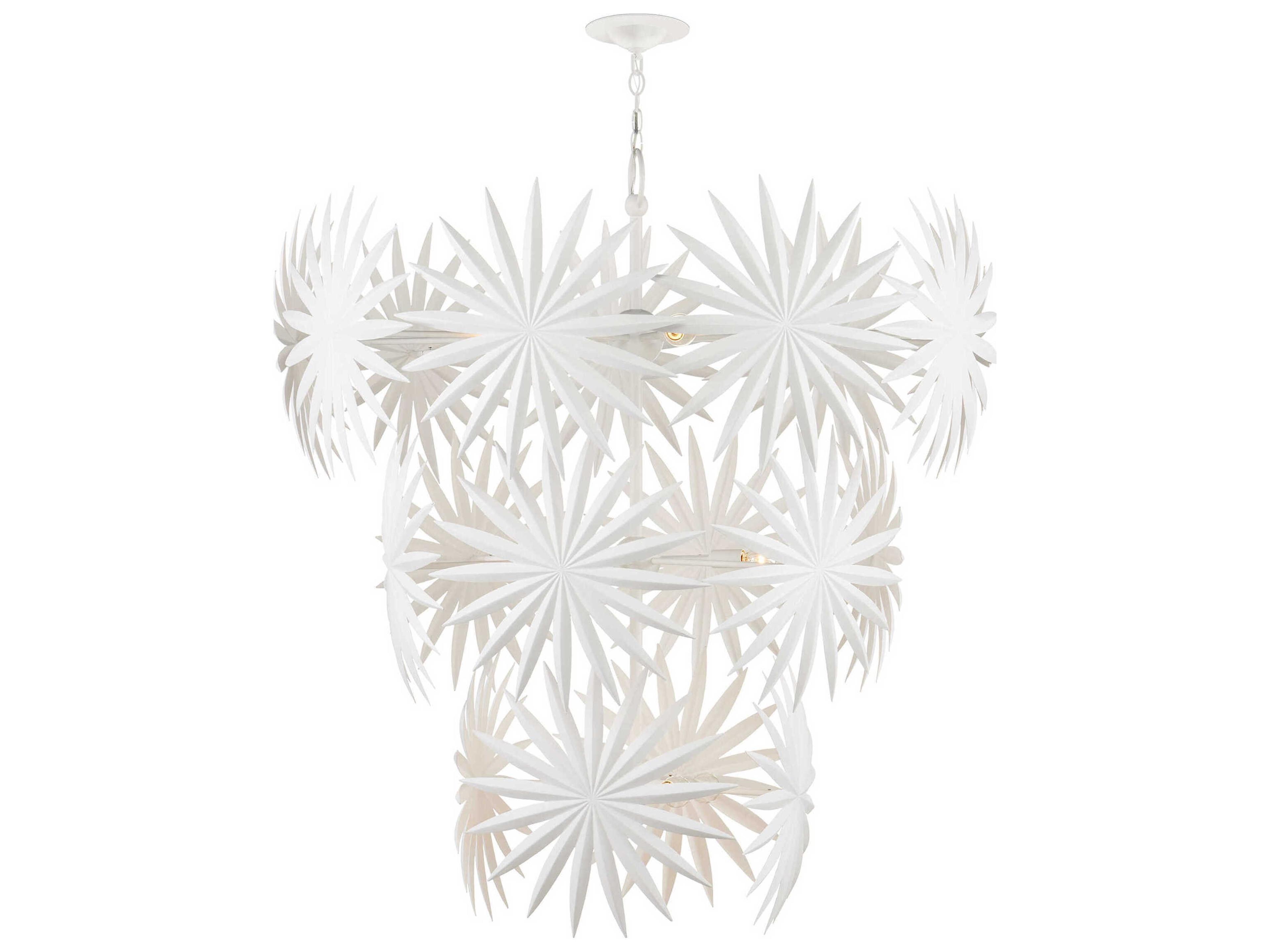 Currey & Company Bismarkia 13-Light Gesso White Chandelier