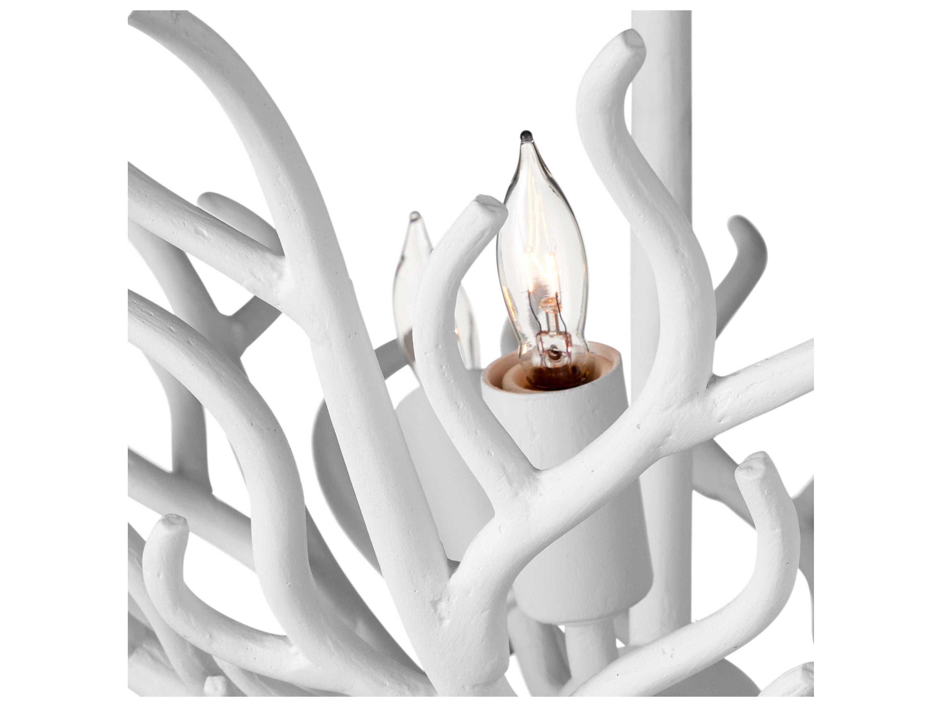 Currey & Company Snowfall 3-Light Gesso White Semi Flush Mount