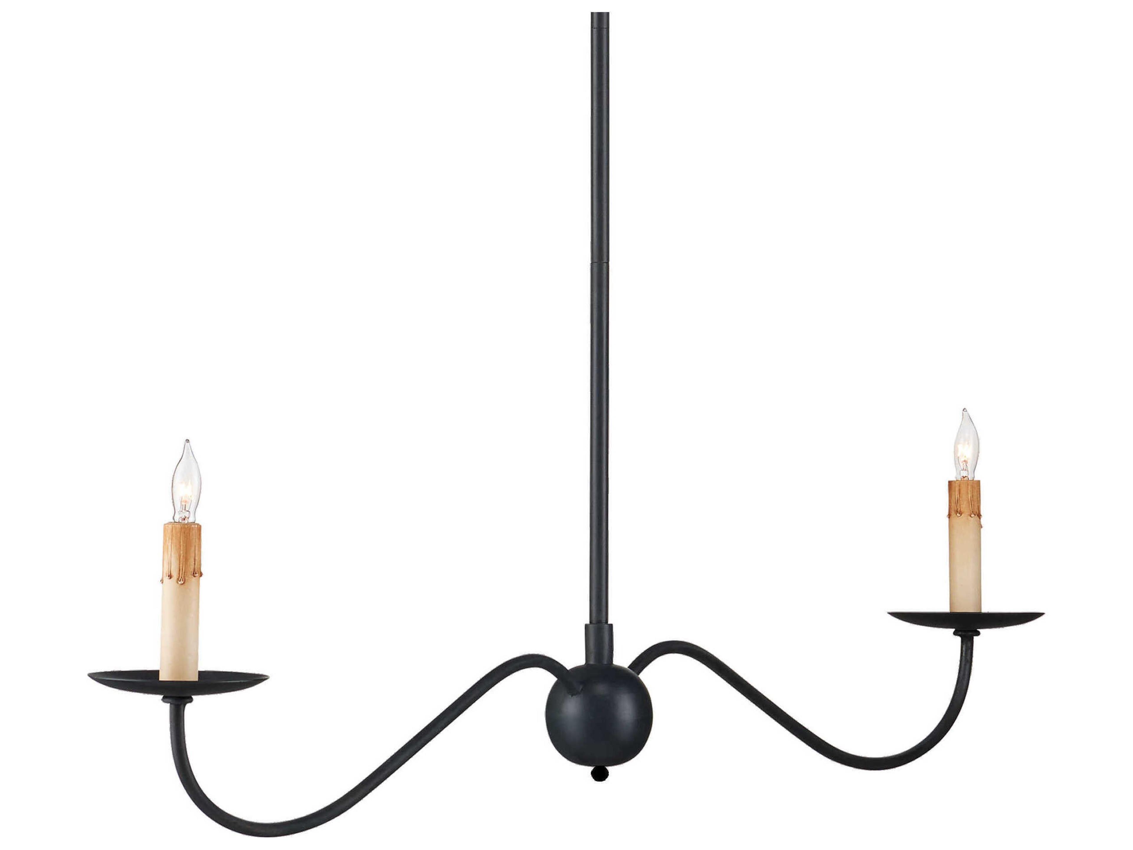 Currey & Company Saxon 2-Light Zanzibar Black Island Pendant