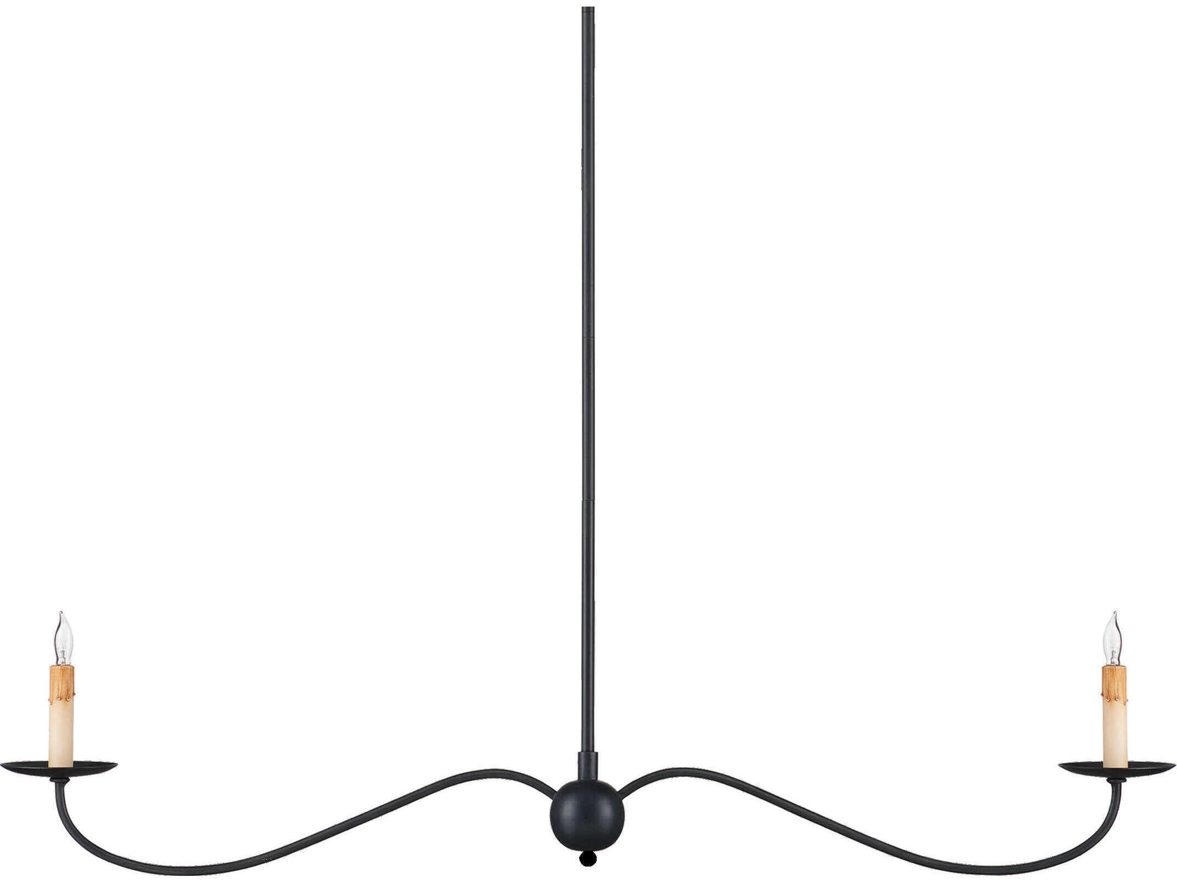 Currey & Company Saxon 2-Light Zanzibar Black Island Pendant