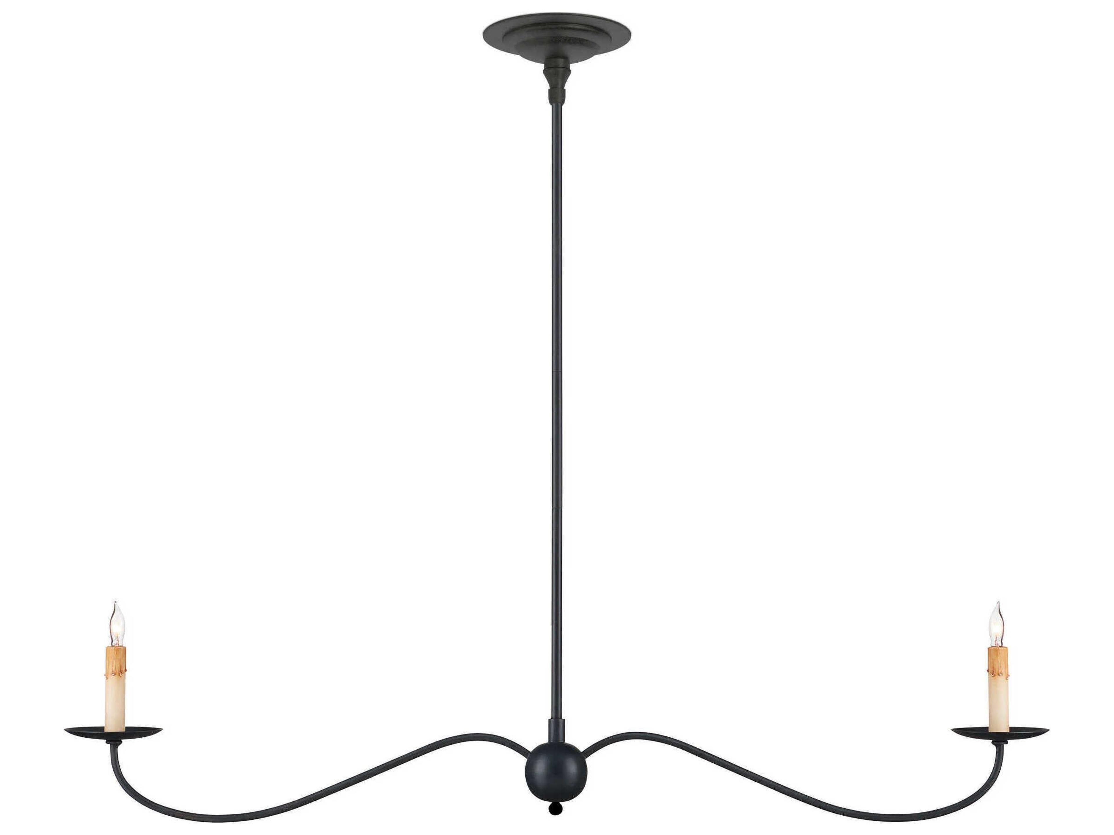 Currey & Company Saxon 2-Light Zanzibar Black Island Pendant