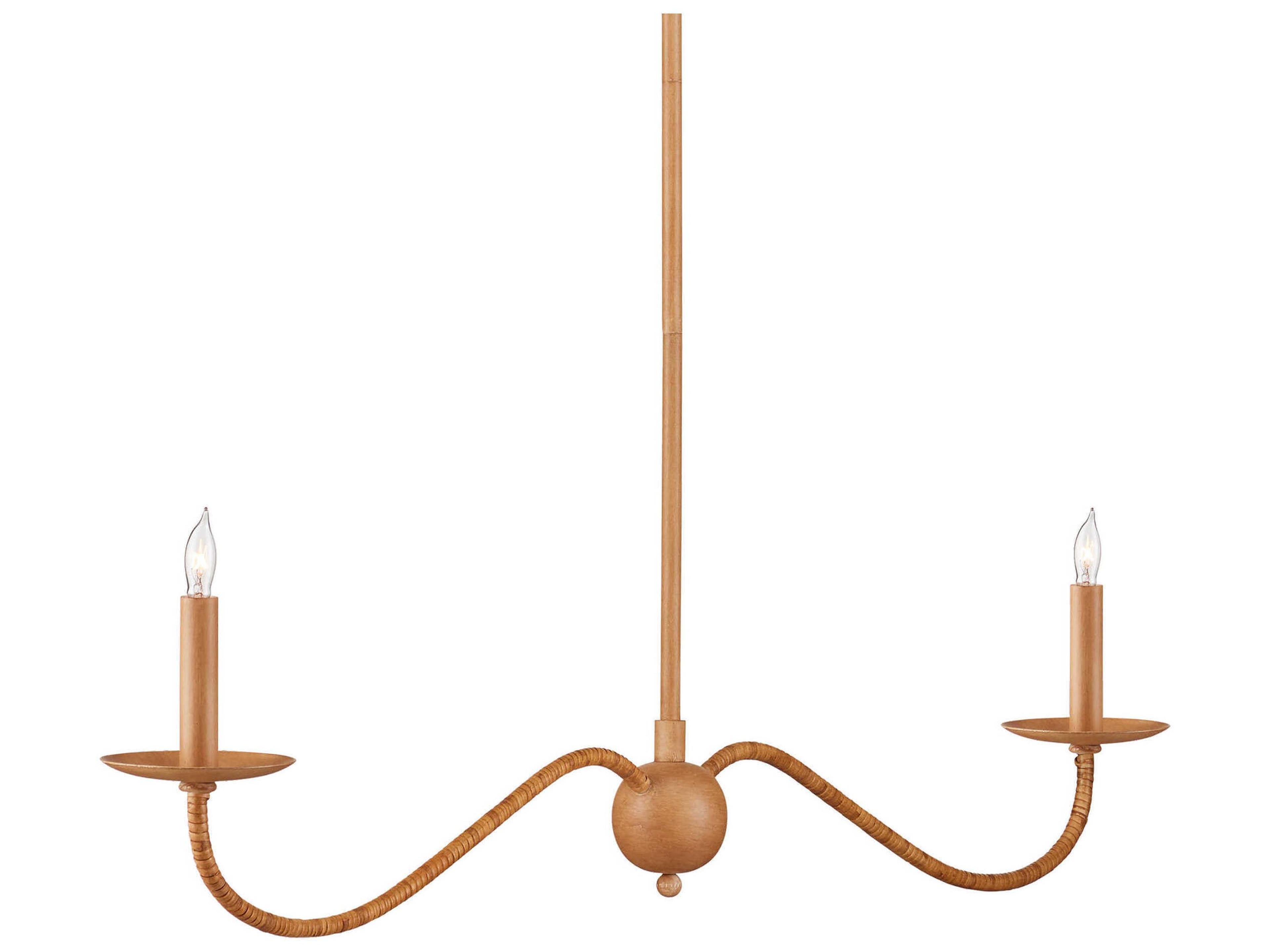 Currey & Company Saxon 2-Light Saddle Tan Natural Brown Island Pendant