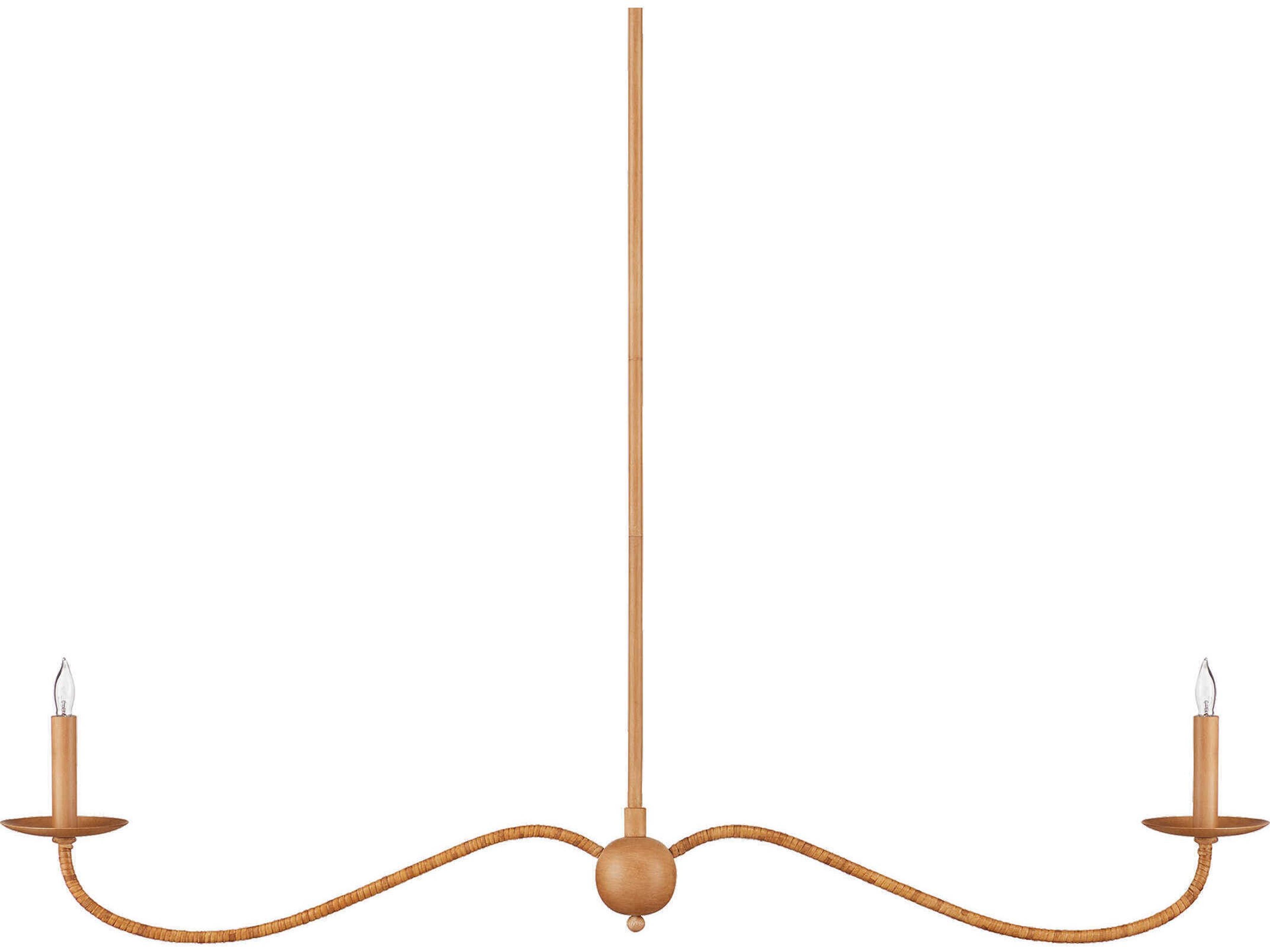 Currey & Company Saxon 2-Light Saddle Tan Natural Brown Island Pendant