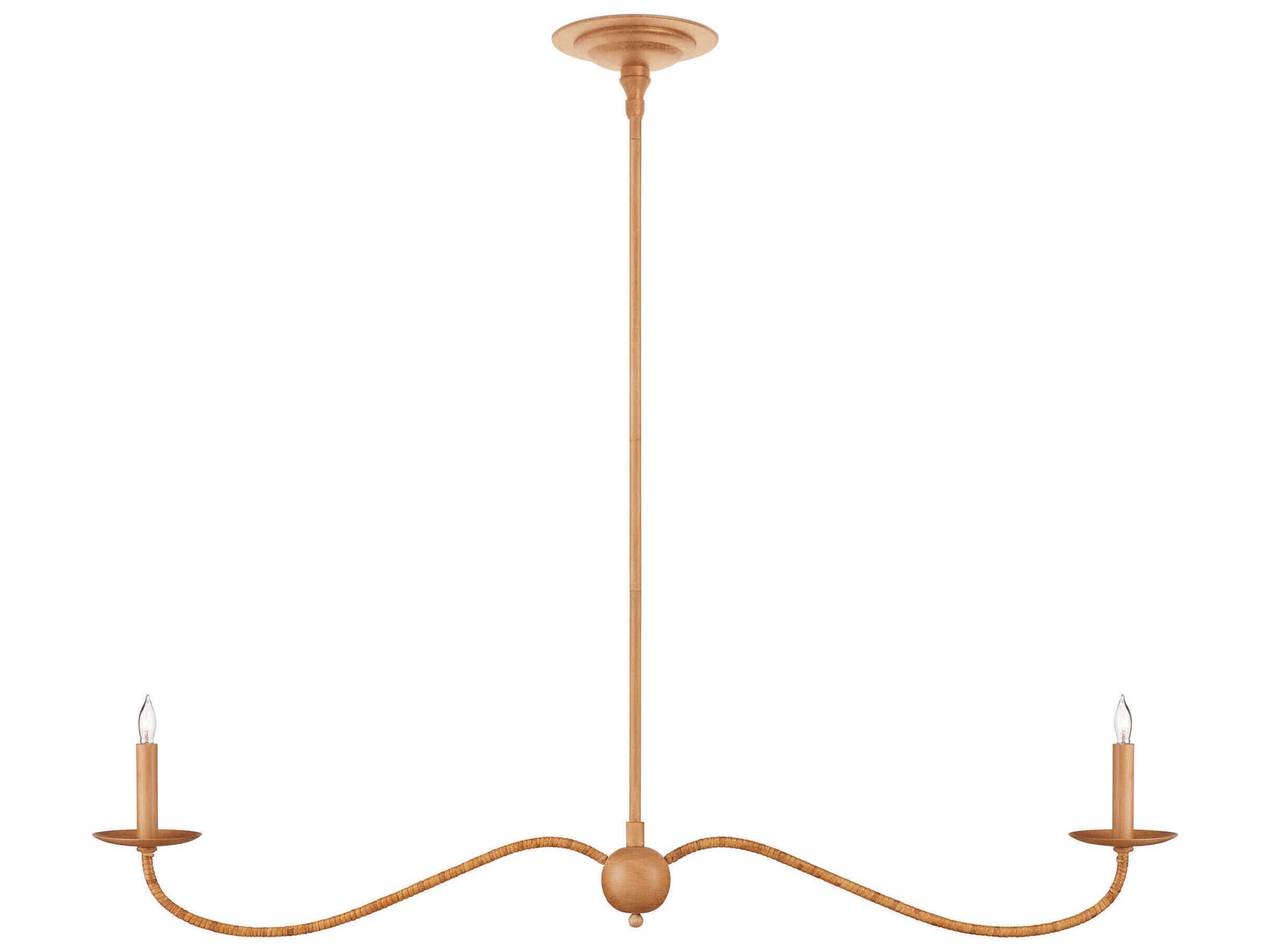 Currey & Company Saxon 2-Light Saddle Tan Natural Brown Island Pendant