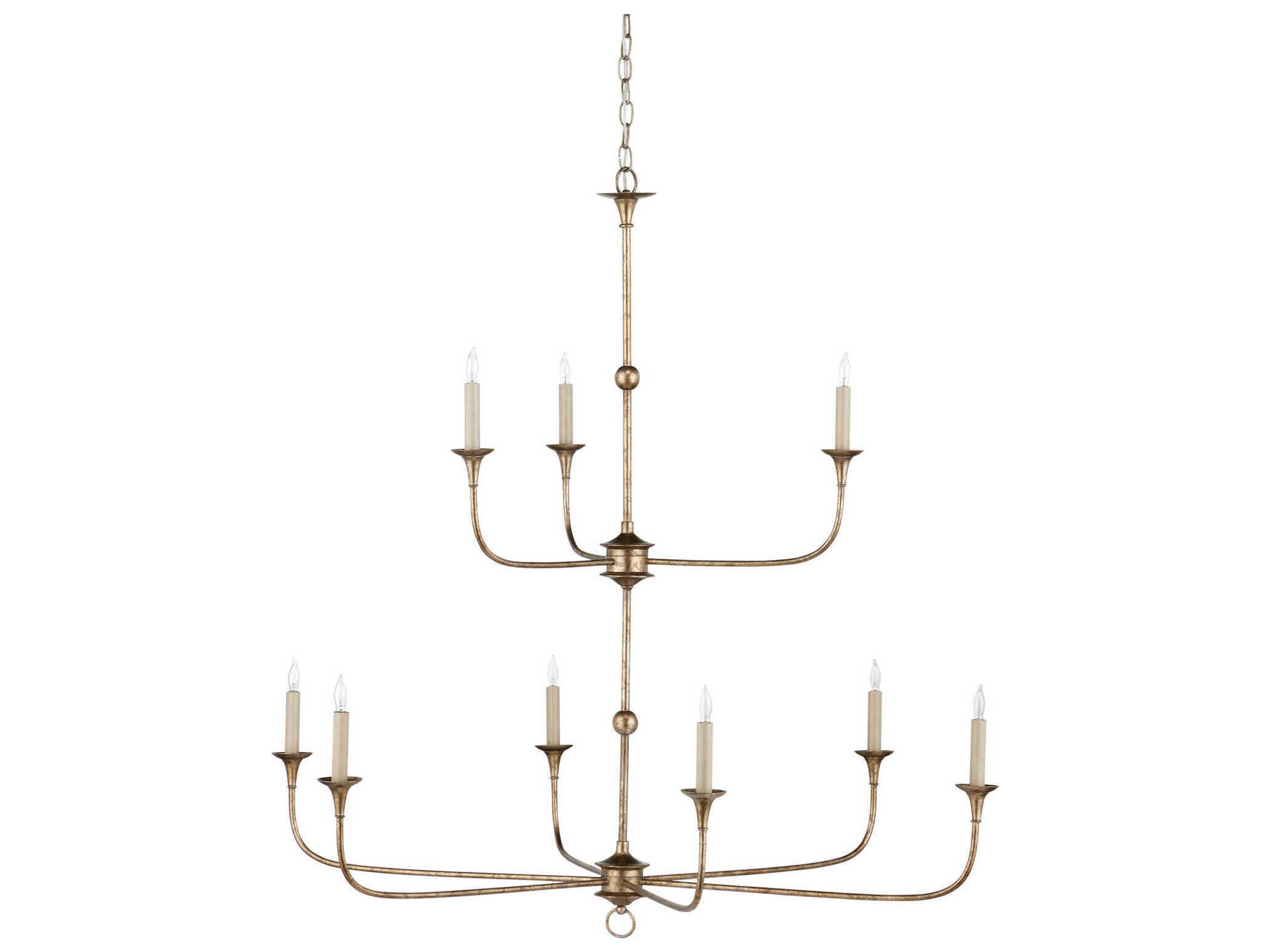 Currey & Company Nottaway 9-Light Pyrite Bronze Candelabra Tiered Chandelier
