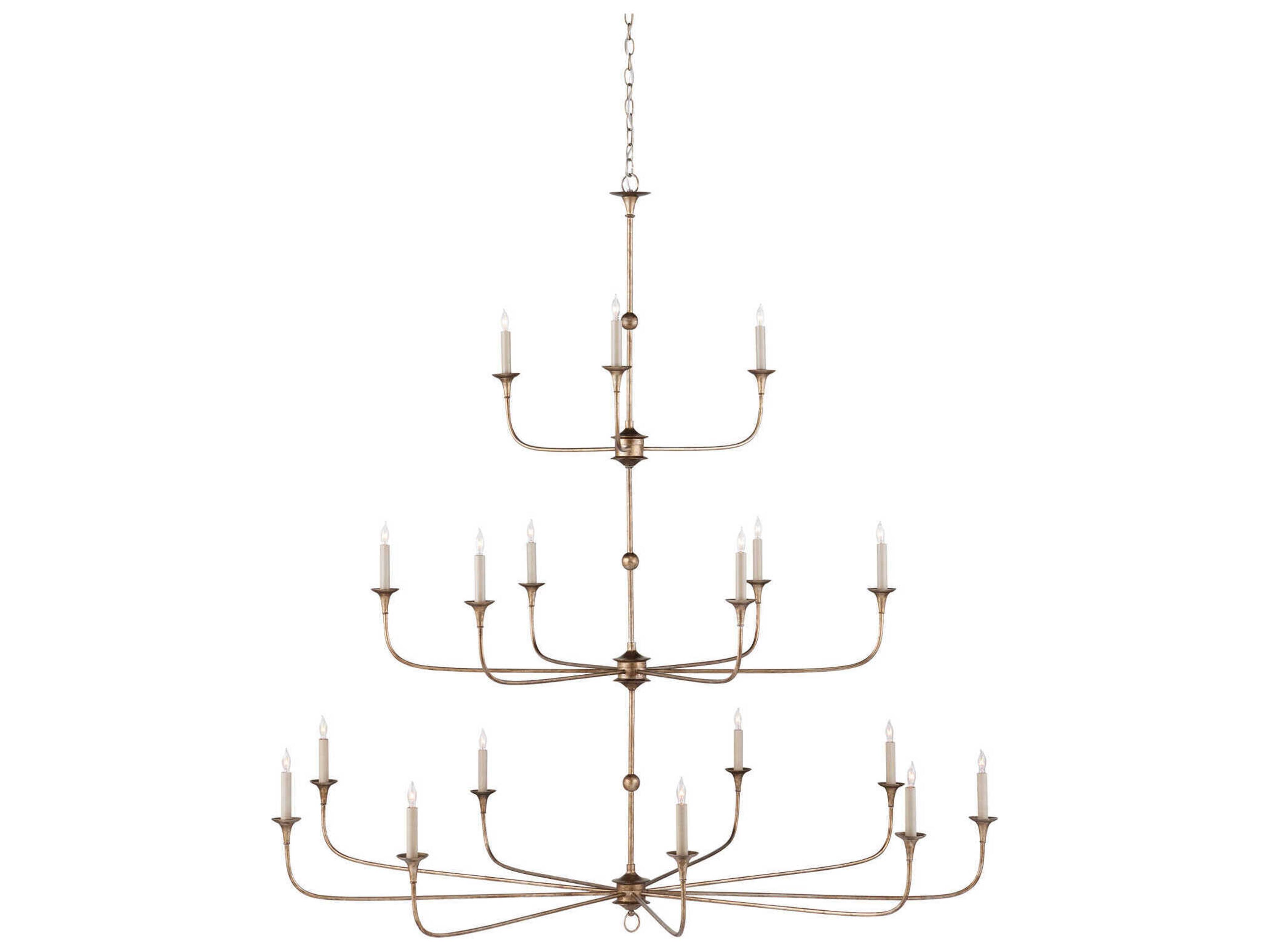 Nottaway 18-Light Pyrite Bronze Candelabra Tiered Chandelier