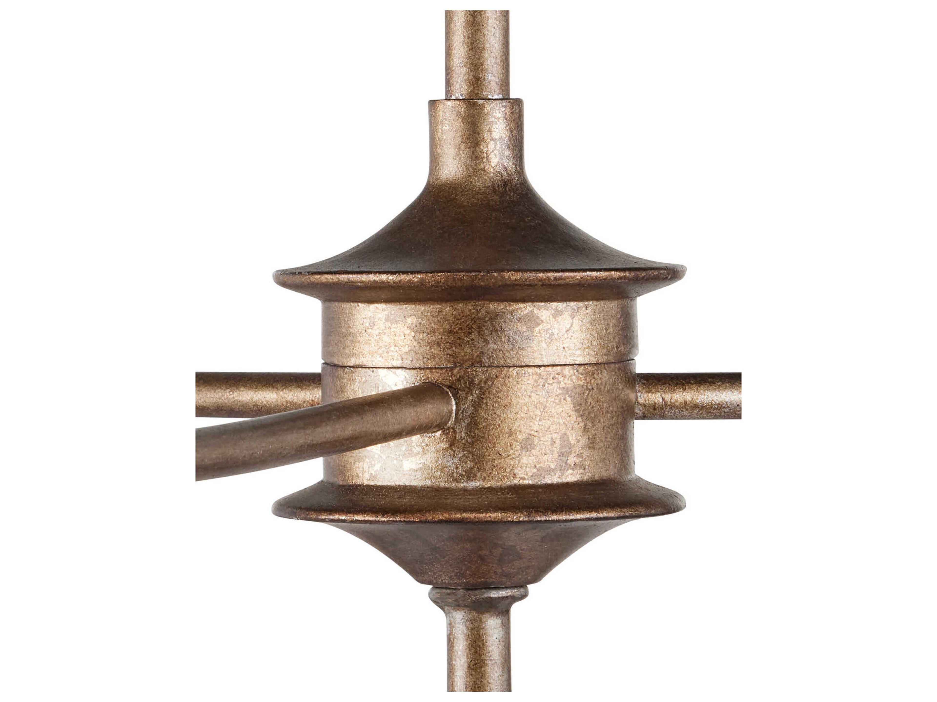 Currey & Company Nottaway 18-Light Pyrite Bronze Candelabra Tiered Chandelier