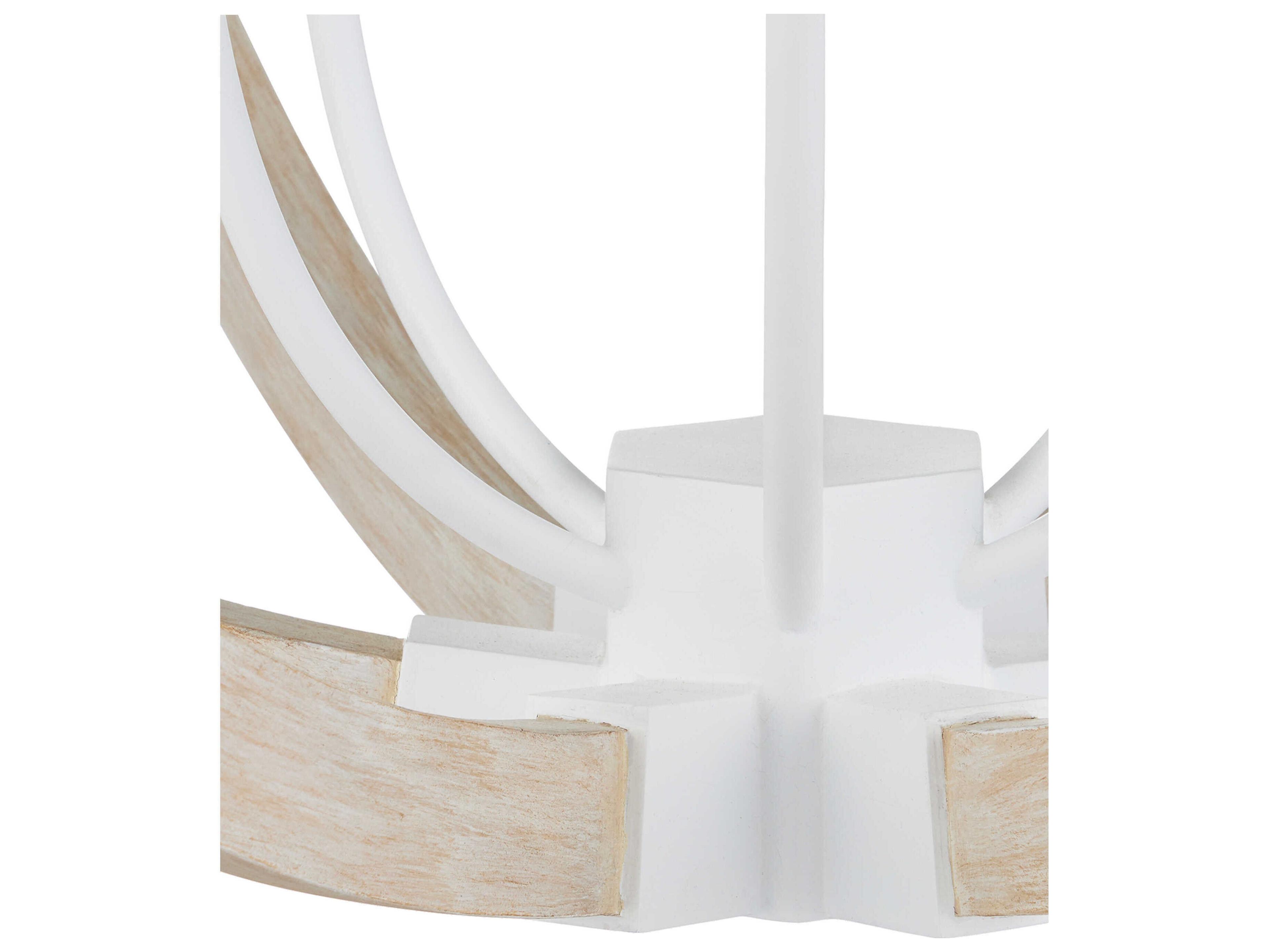 Currey & Company Bastian 6-Light Sandstone Sugar White Globe Chandelier