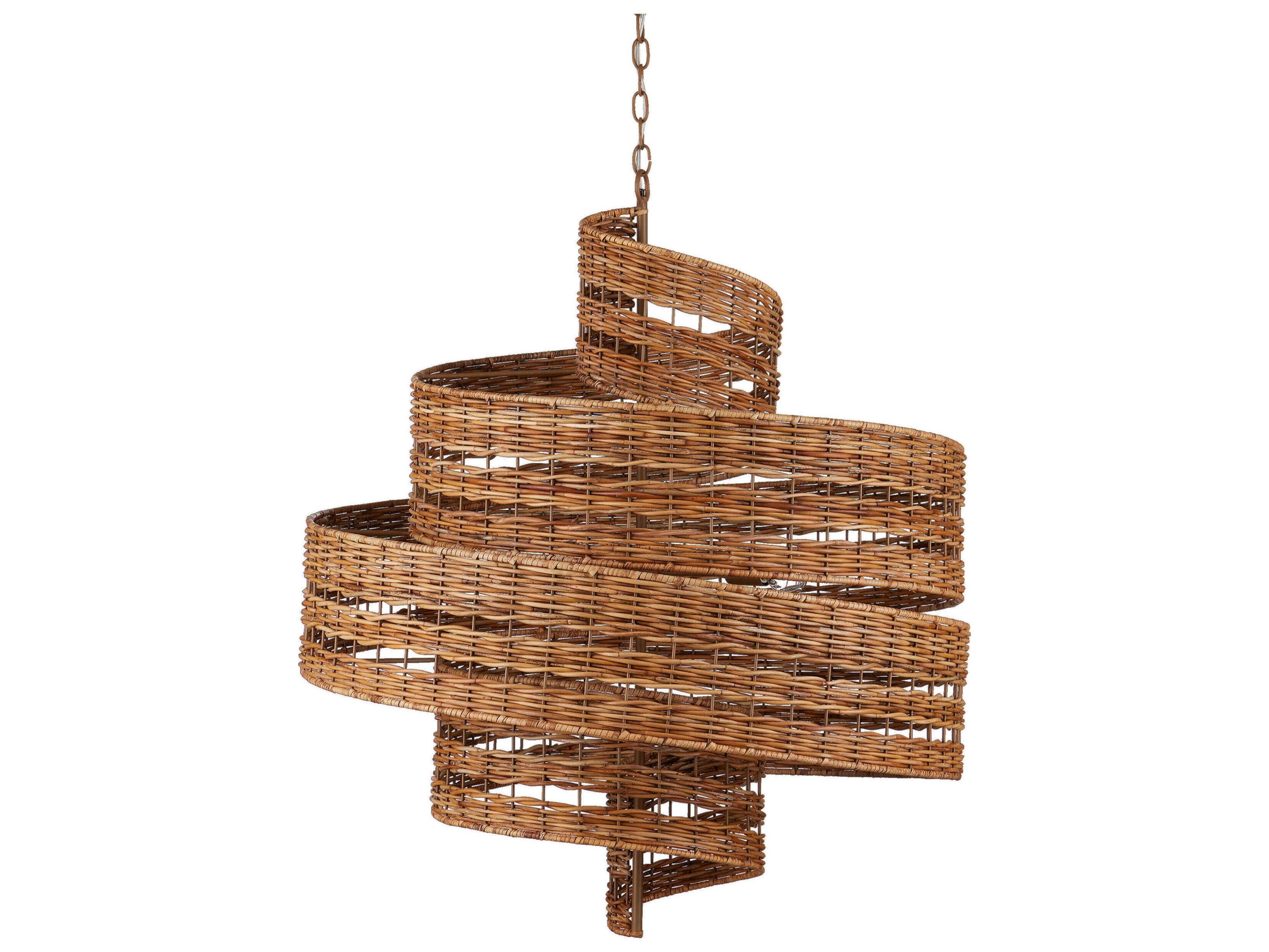 Currey & Company Saisei 5-Light Natural Khaki Brown Chandelier