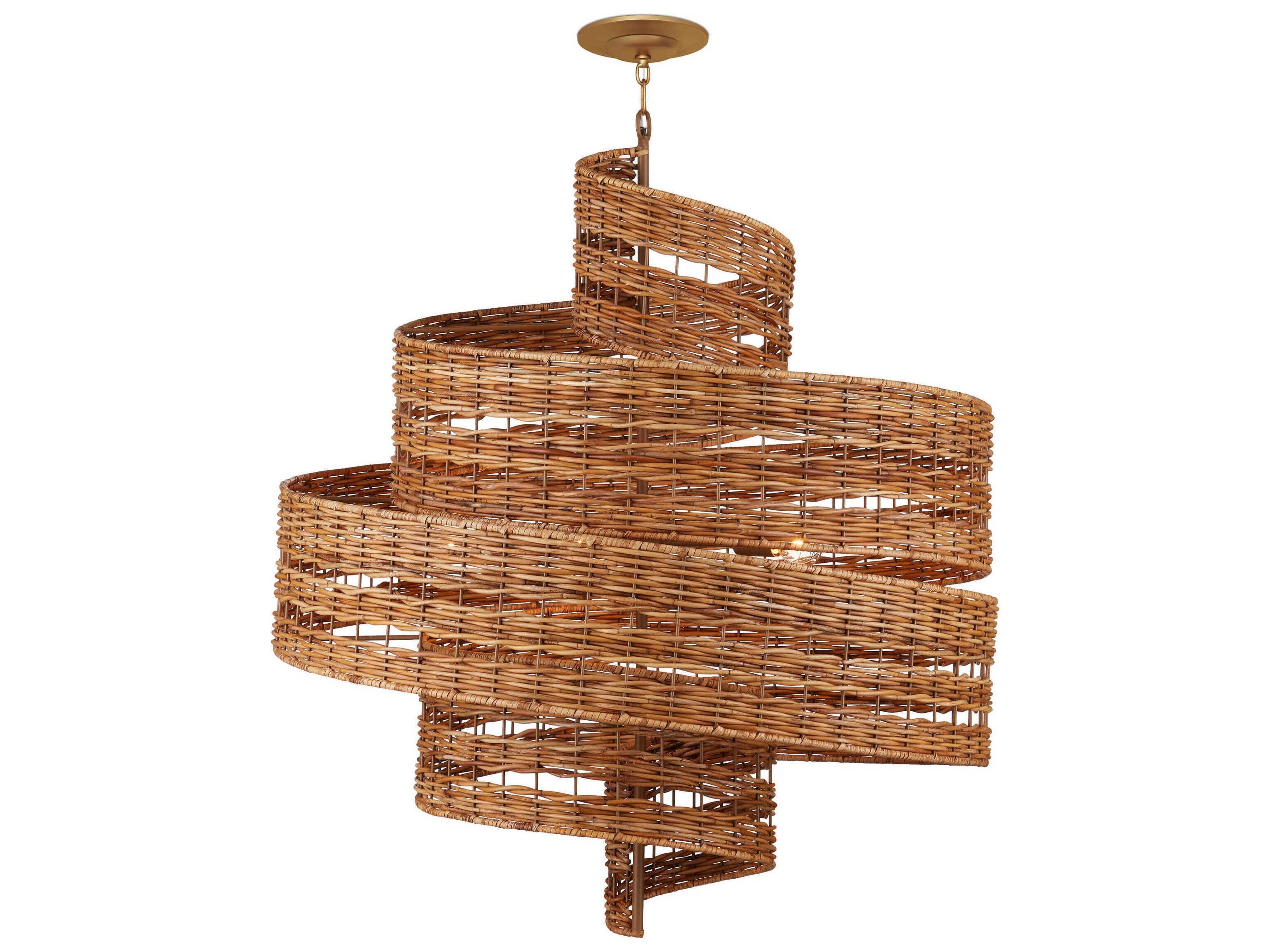 Currey & Company Saisei 5-Light Natural Khaki Brown Chandelier