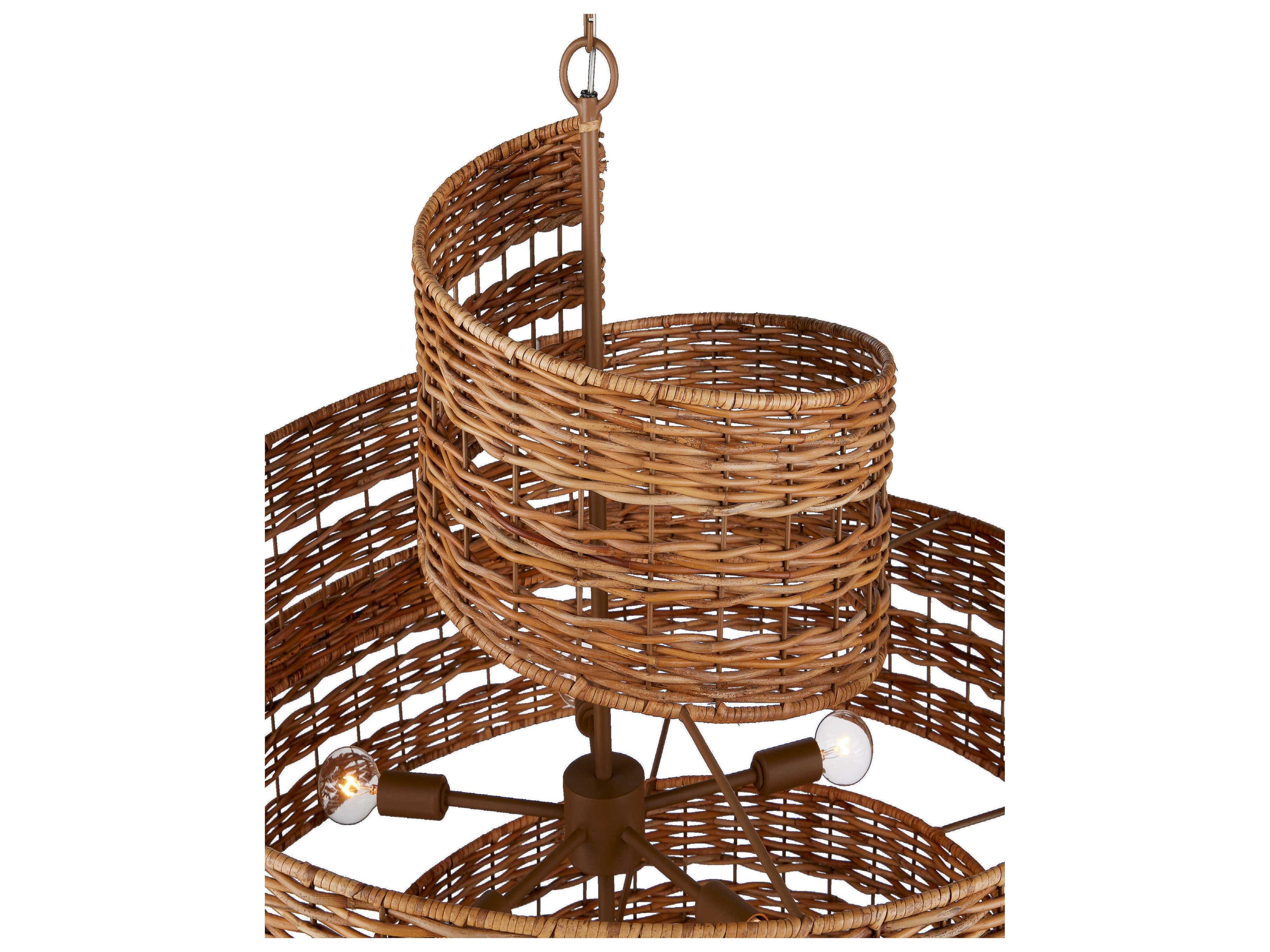 Currey & Company Saisei 5-Light Natural Khaki Brown Chandelier