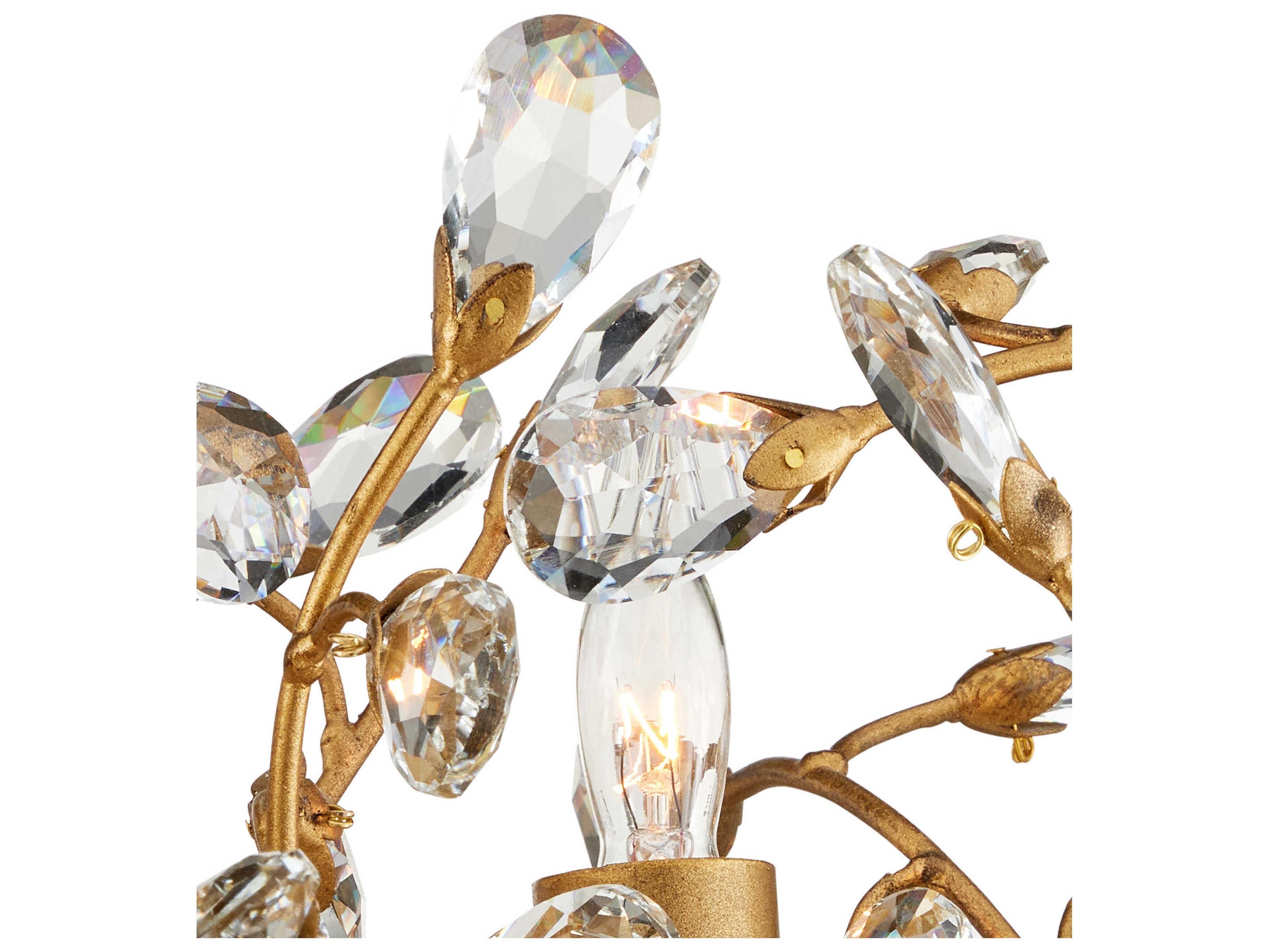 Currey & Company Crystal Bud 24-Light Clear Brass Chandelier