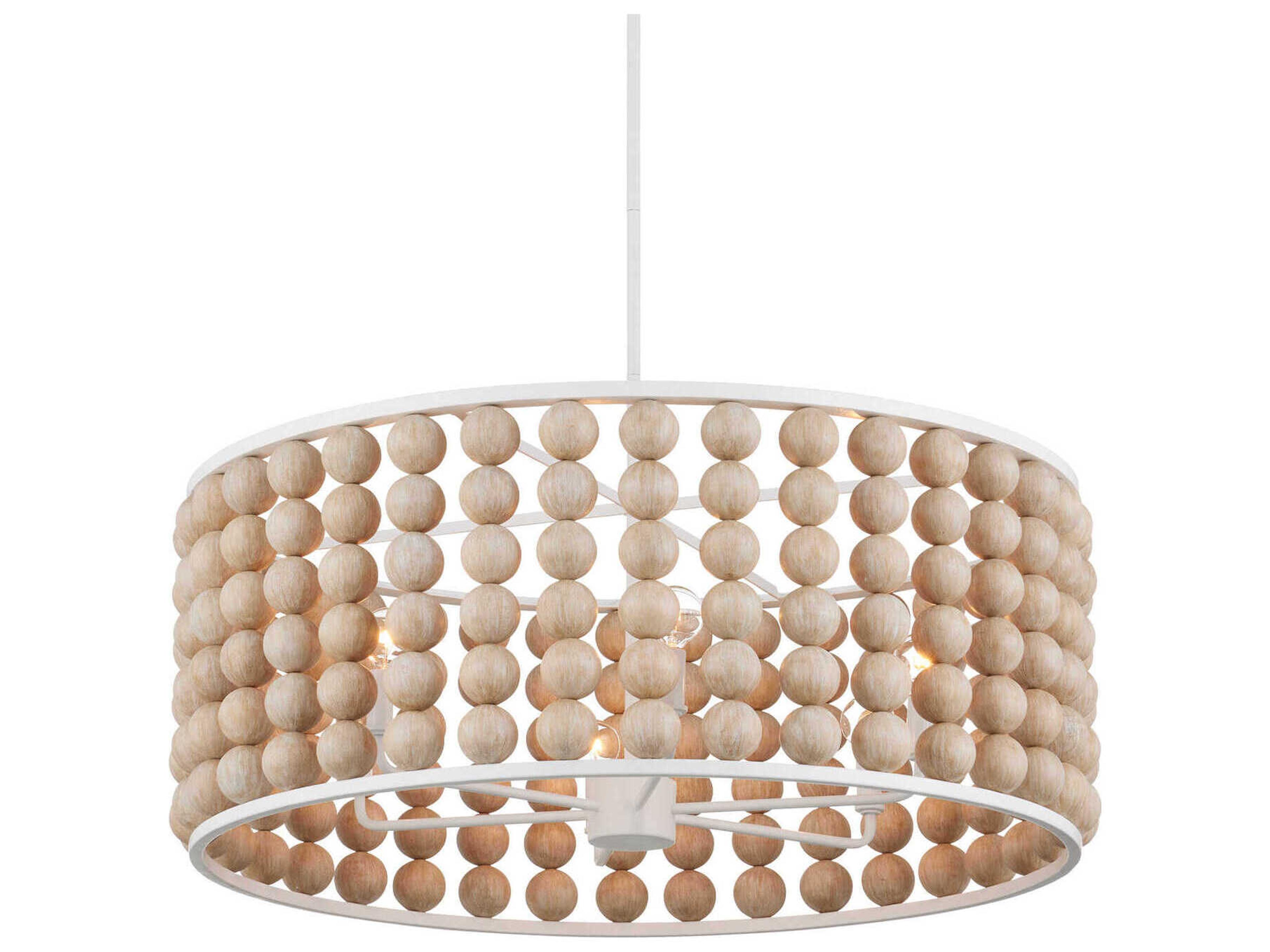 Holcroft 6-Light Sandstone Sugar White Drum Chandelier