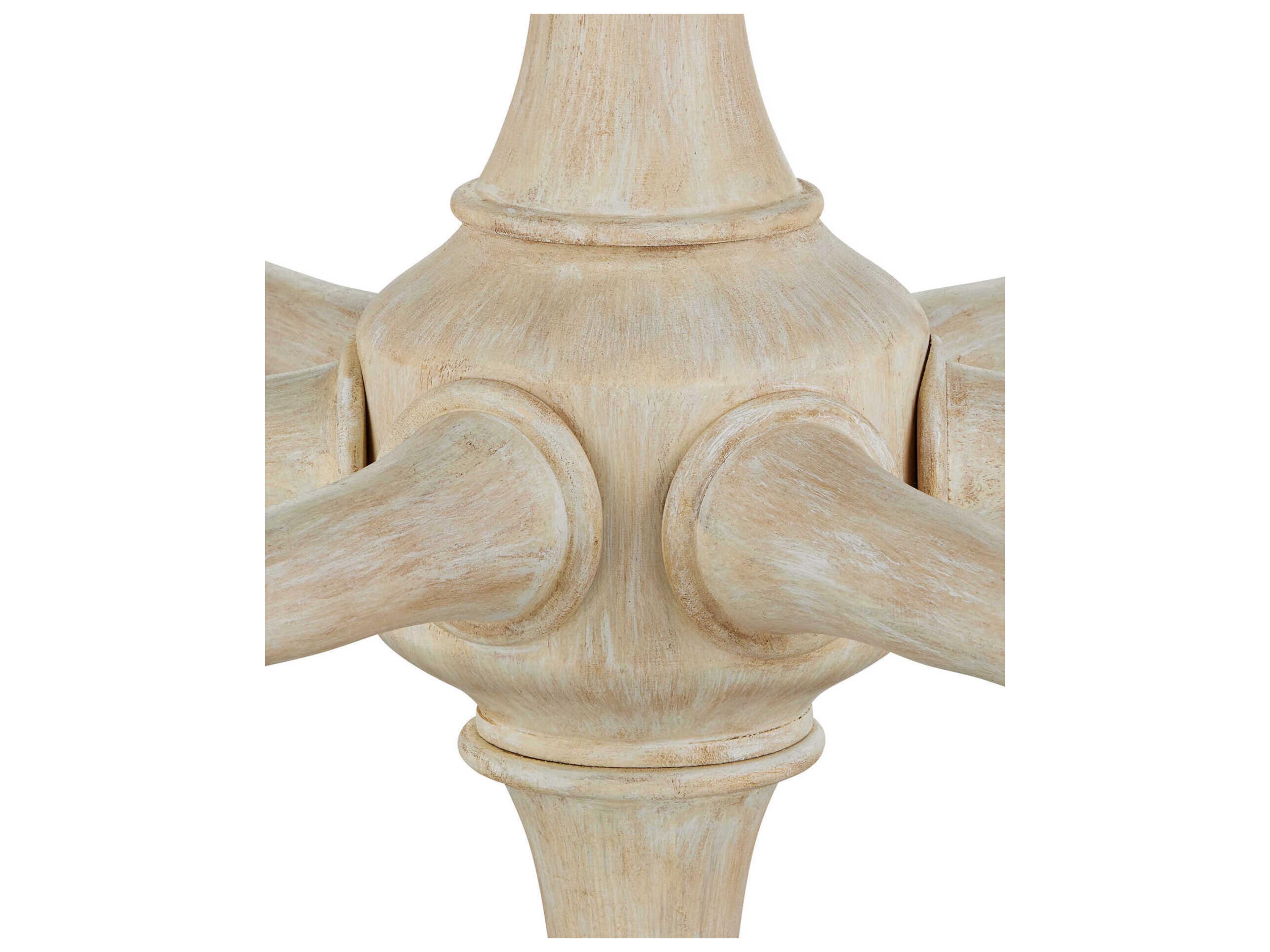 Currey & Company Aleister 6-Light Sandstone Off White Candelabra Chandelier